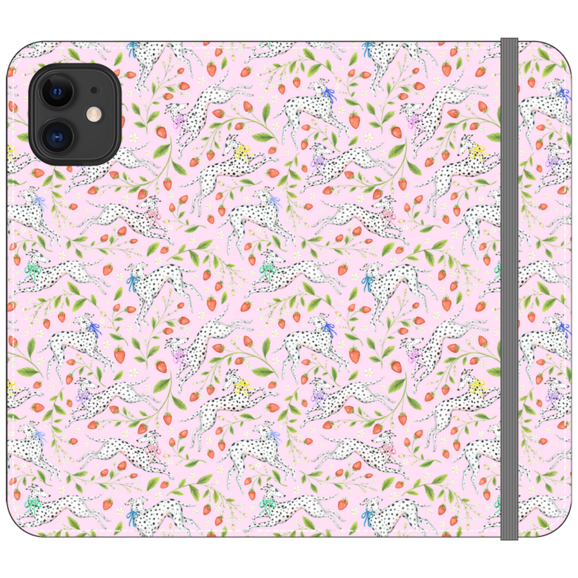 Spots and Strawbs Wallet Case By Catherine Rowe