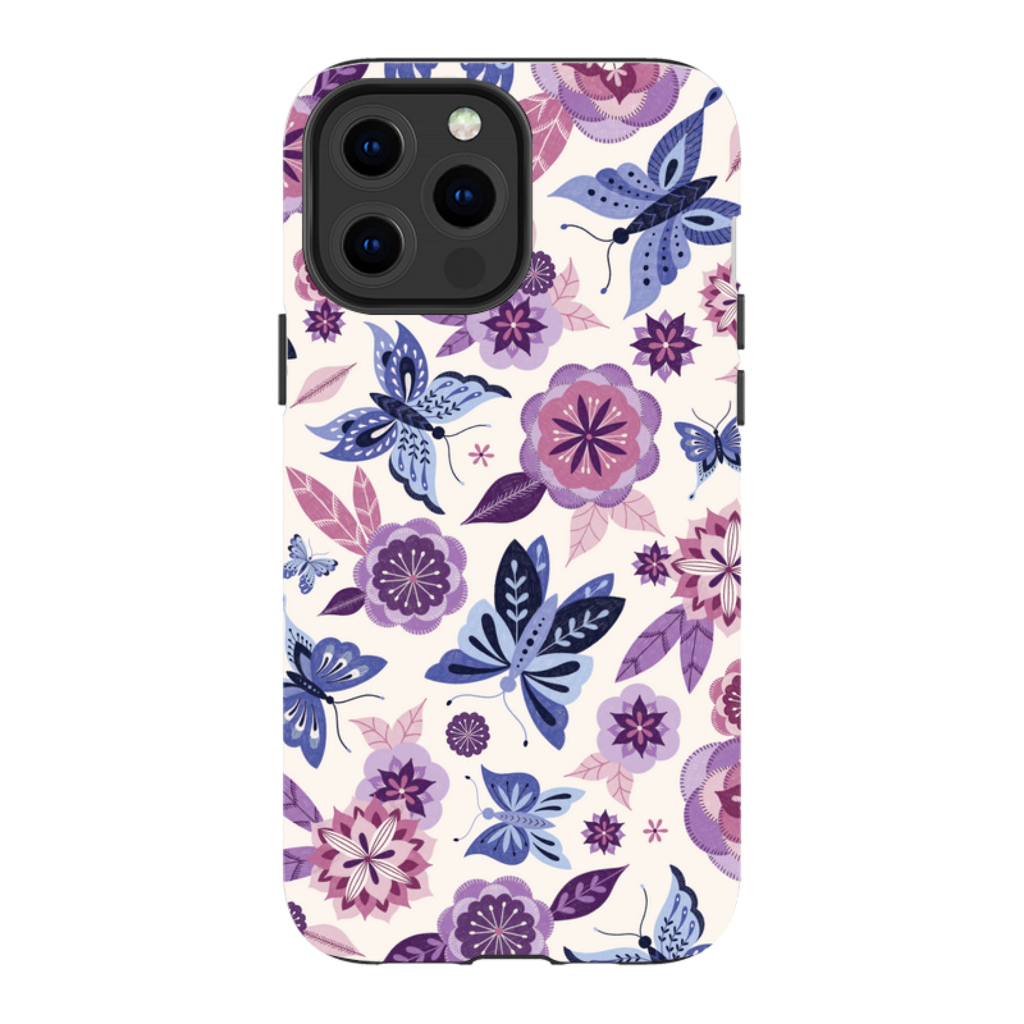 iPhone Tough Case - Butterfly Blooms Ivory By Jenny Zemanek