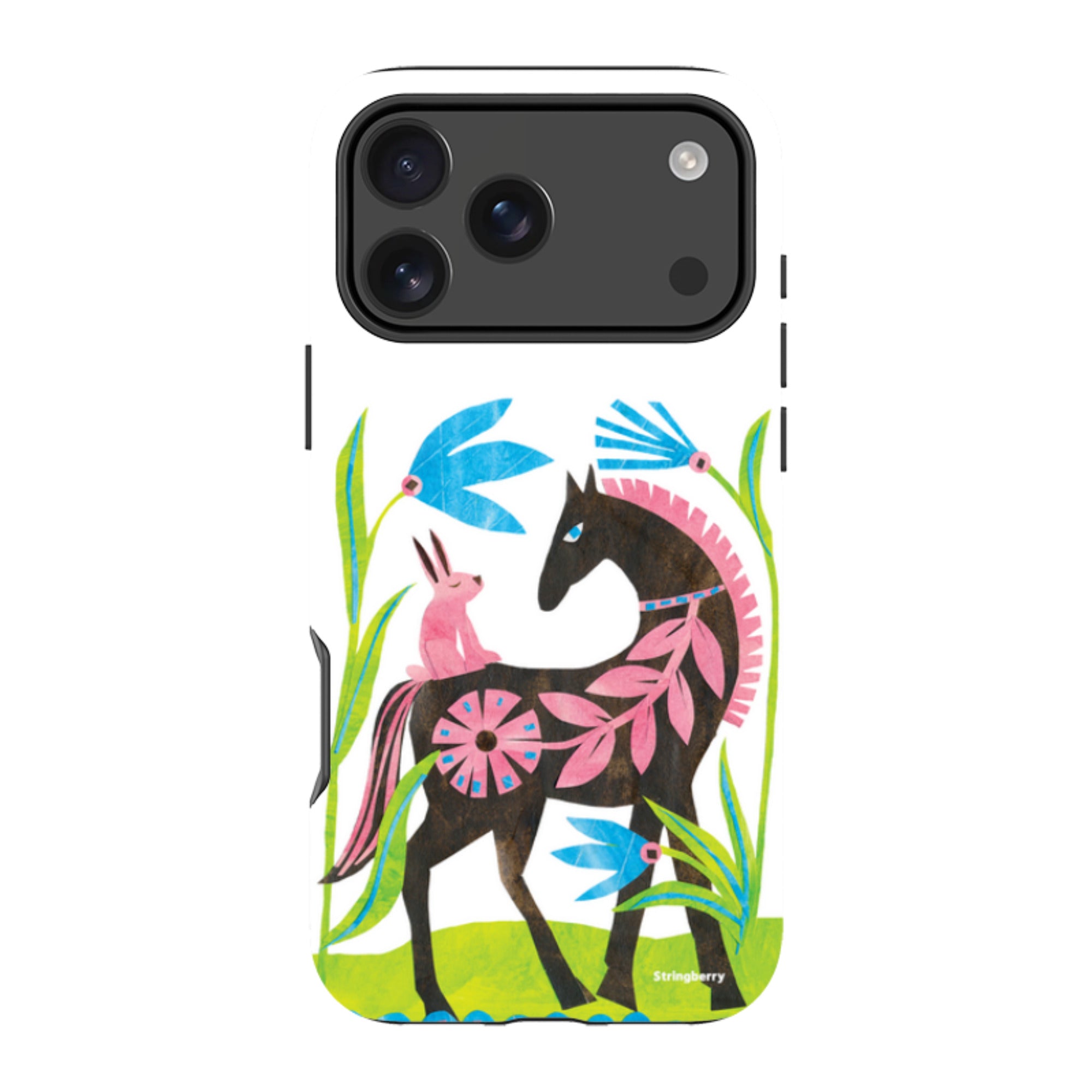 iPhone Tough Case - Folk Horse And Bunny By Tracey English