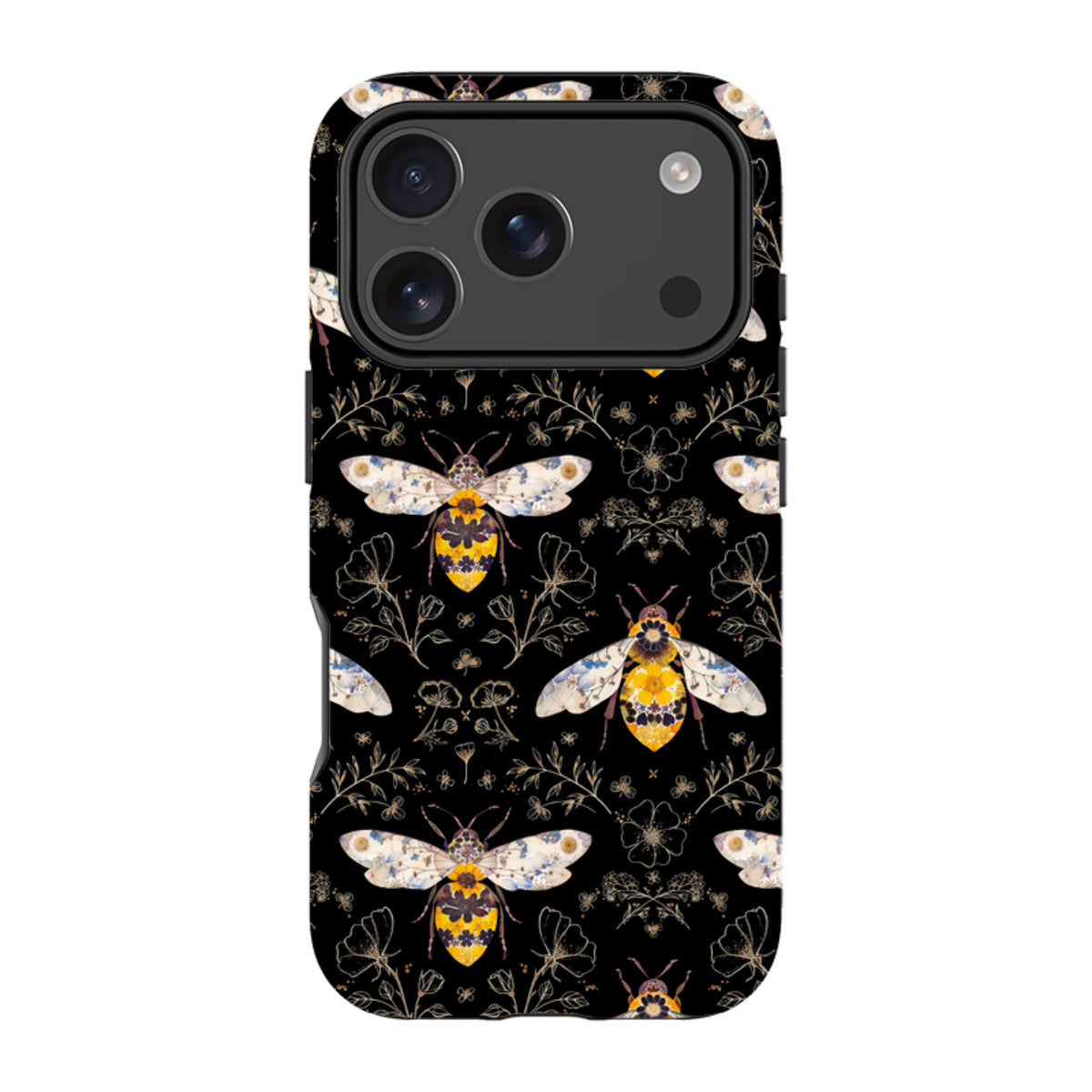 iPhone MagSafe Tough Case - Midnight Bumble Bee Multi By Helen Ahpornsiri