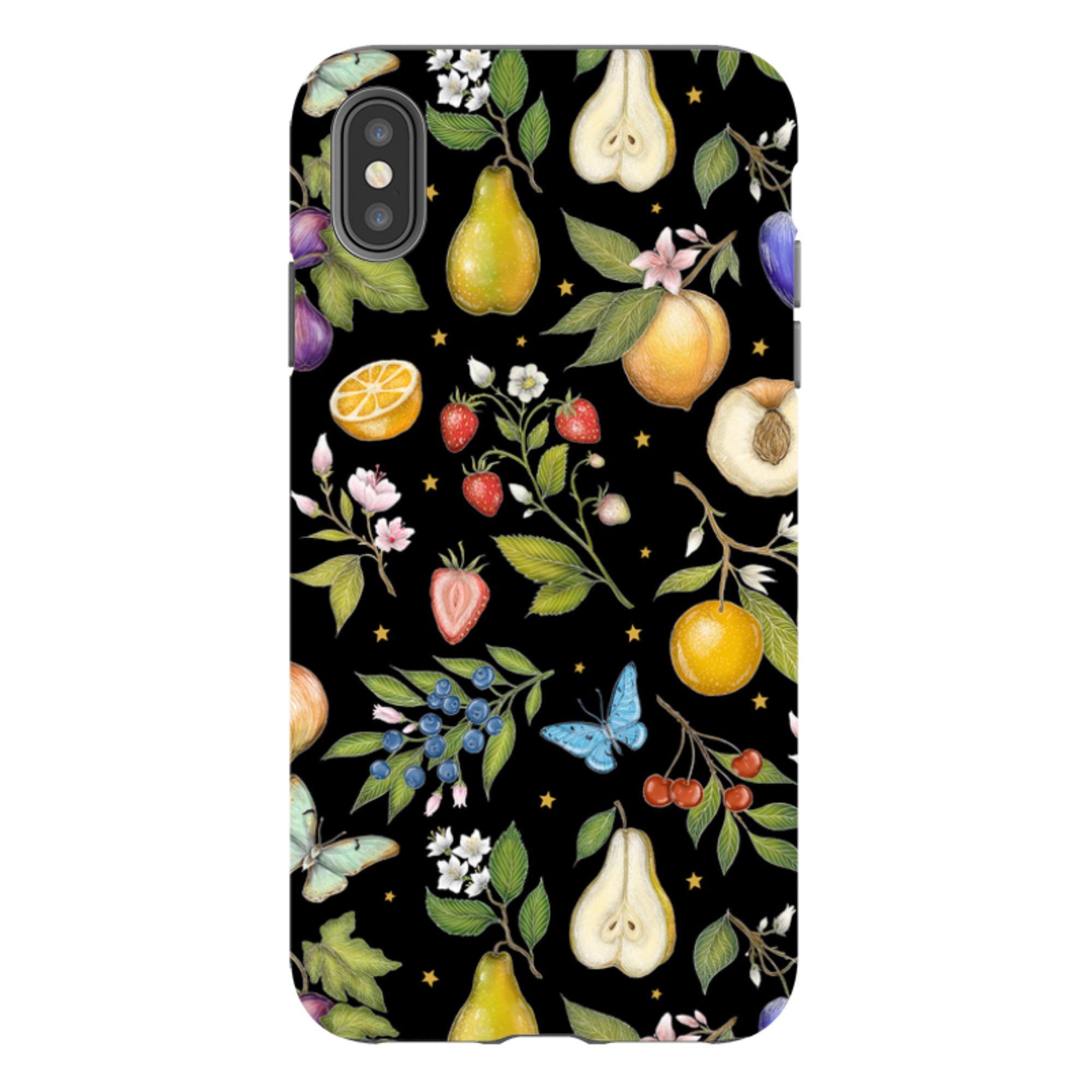 iPhone Tough Case - Black Fruits By Catherine Rowe
