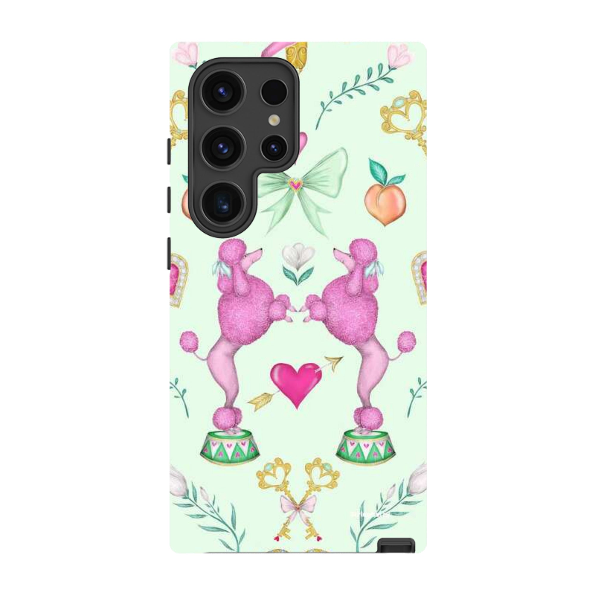 Samsung Tough Case - Pink Poodle Parlour Mint By Catherine Rowe