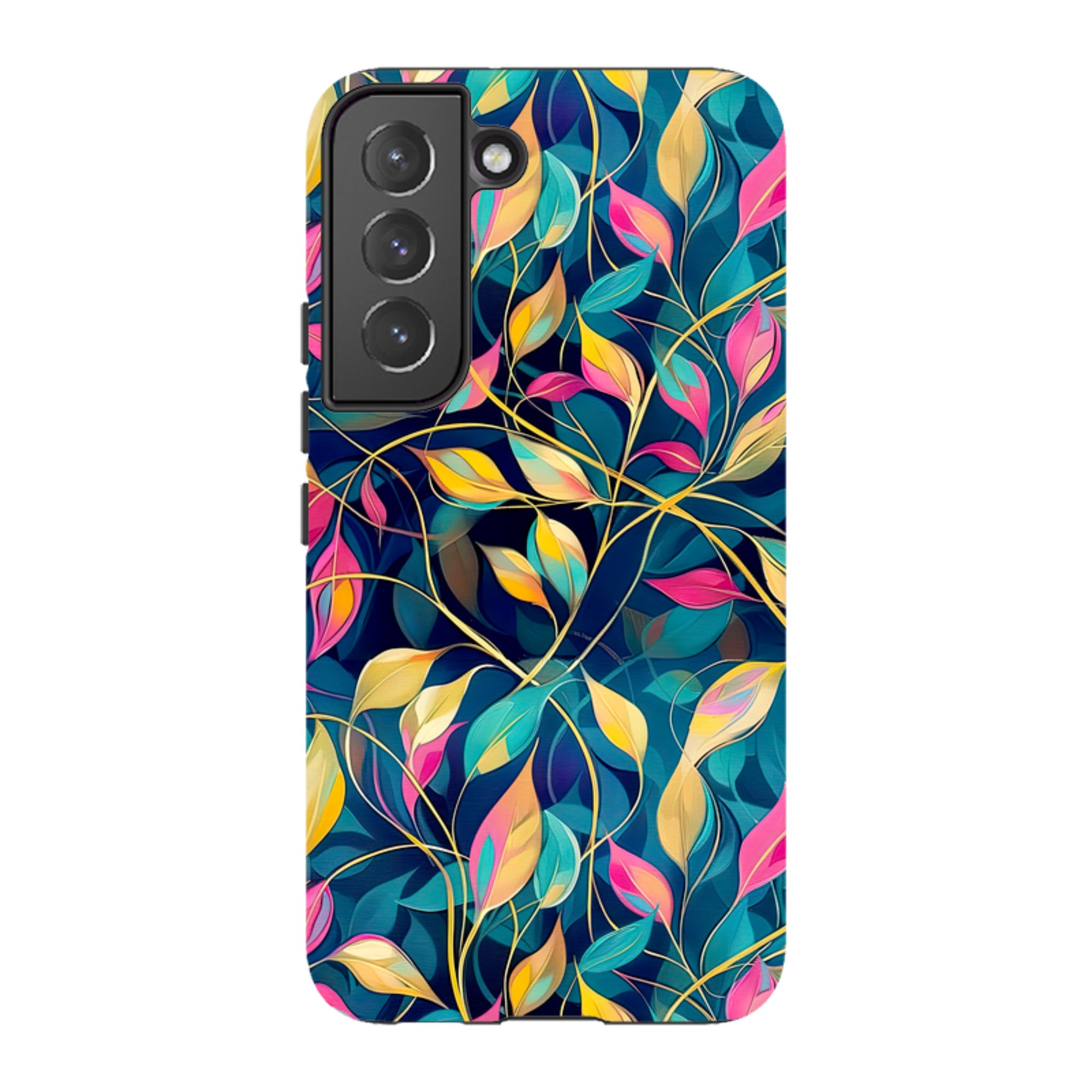 Samsung Tough Case - Pink and Teal Leaves