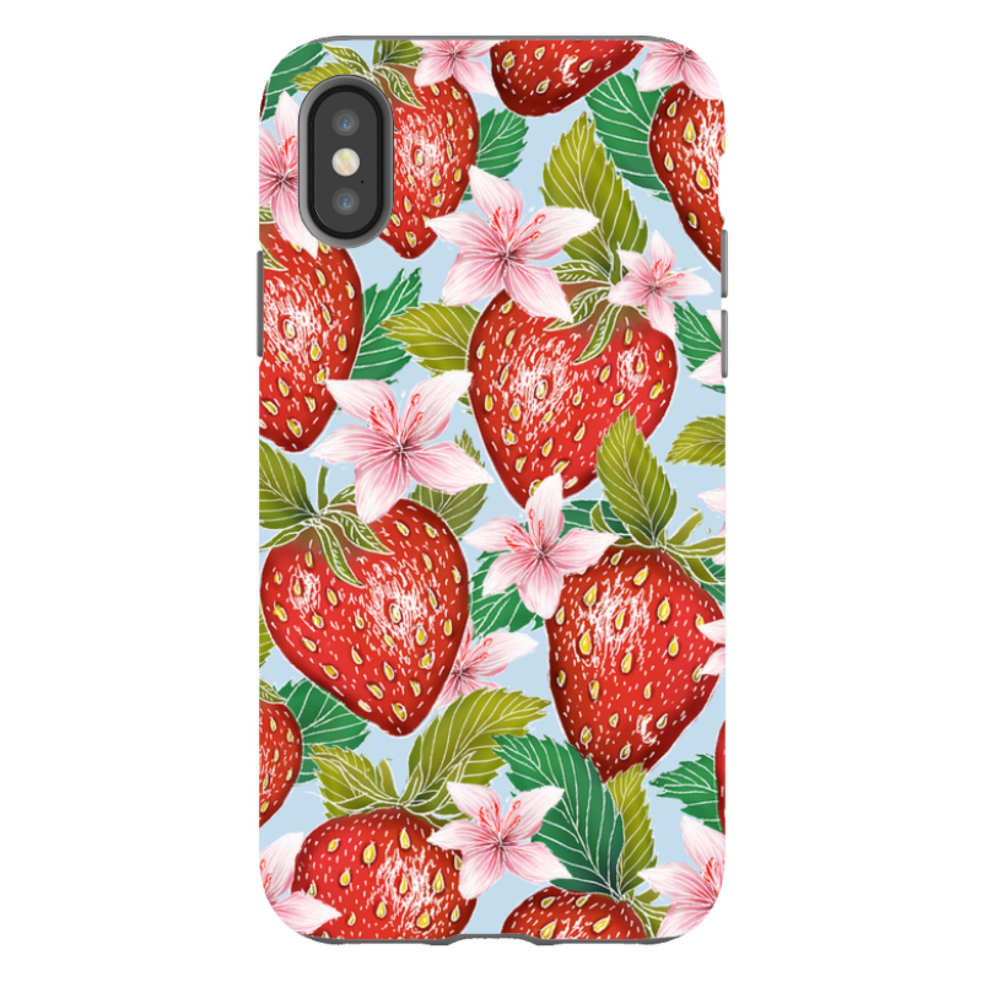 iPhone Tough Case - Blue Strawberries By Catherine Rowe