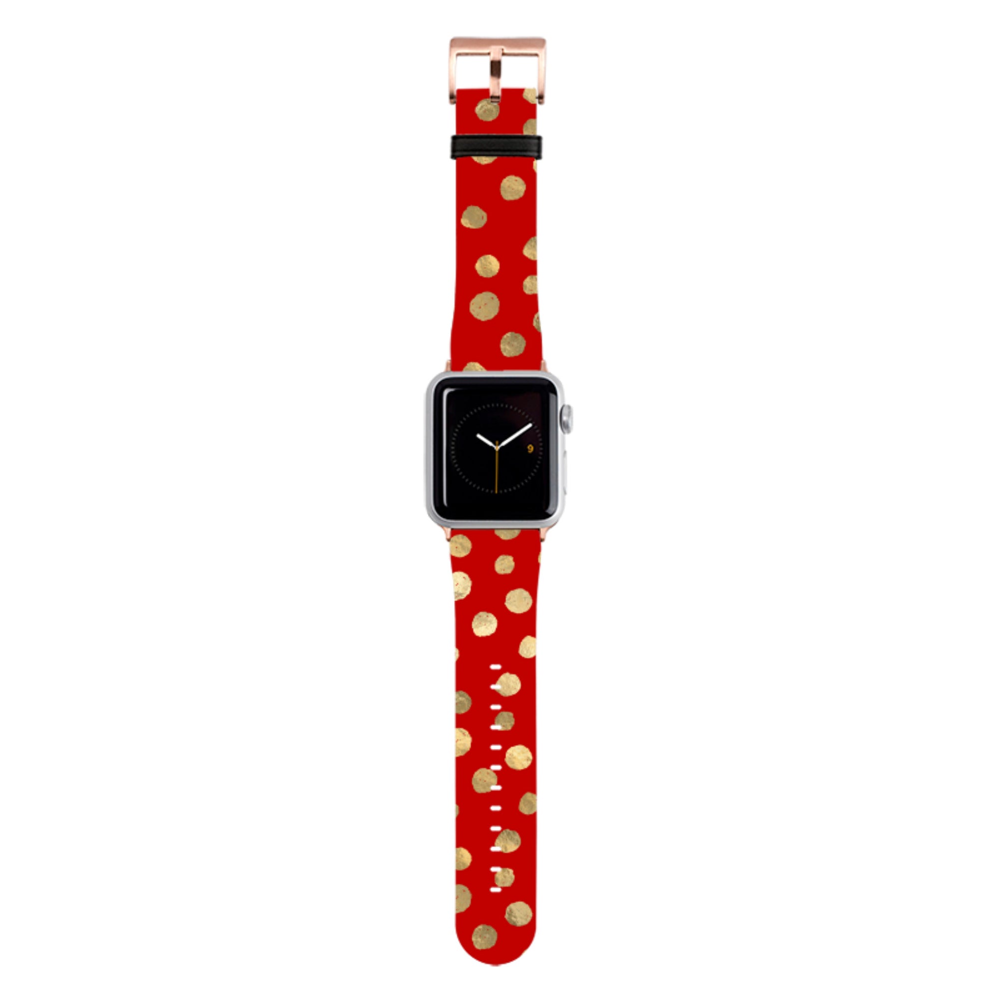 Burgundy and Gold Stars Apple Watch Strap