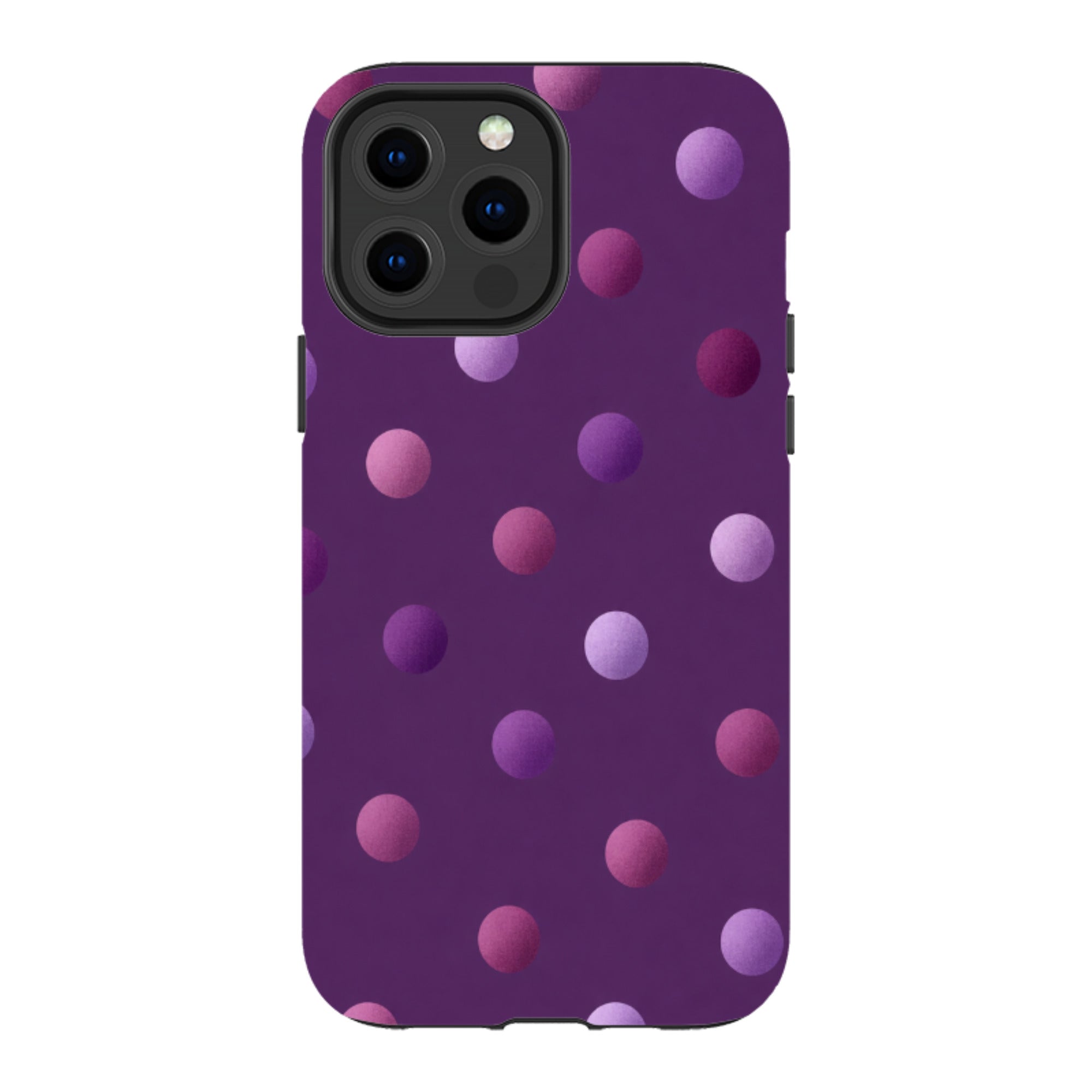 iPhone MagSafe Tough Case - Purple Polka Dot