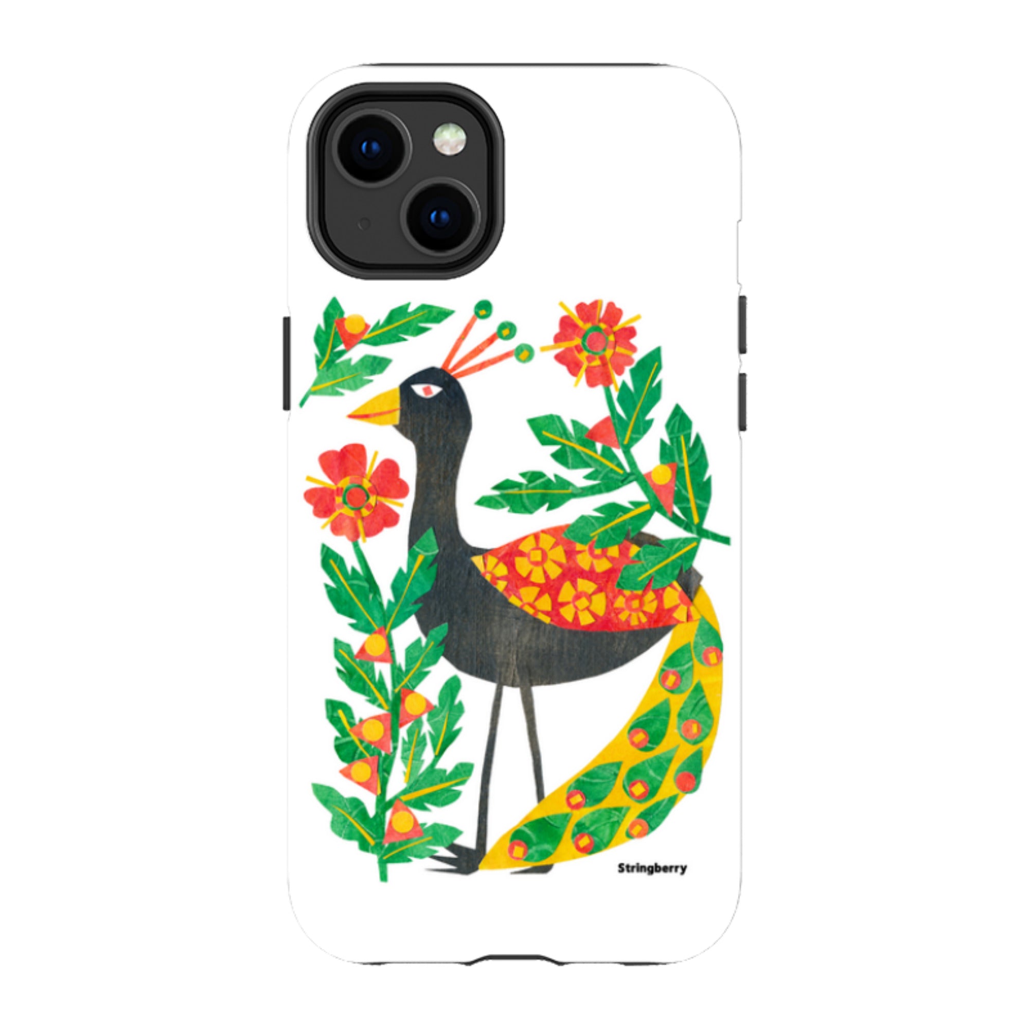 iPhone Tough Case - Folk Floral Peahen By Tracey English