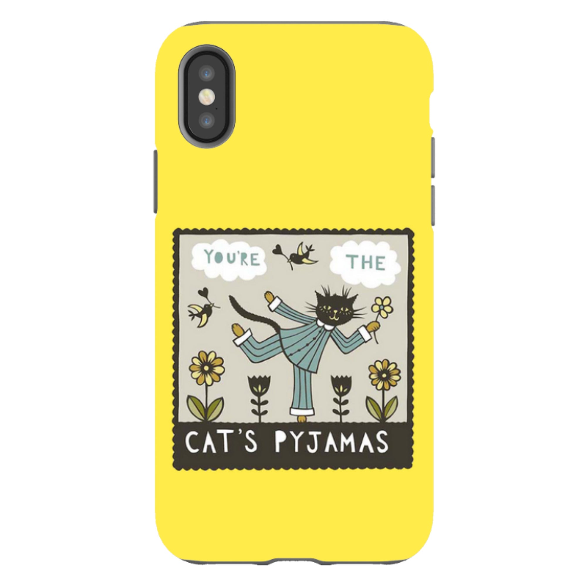 iPhone Tough Case - Cats Pyjamas Yellow By Suzy Taylor