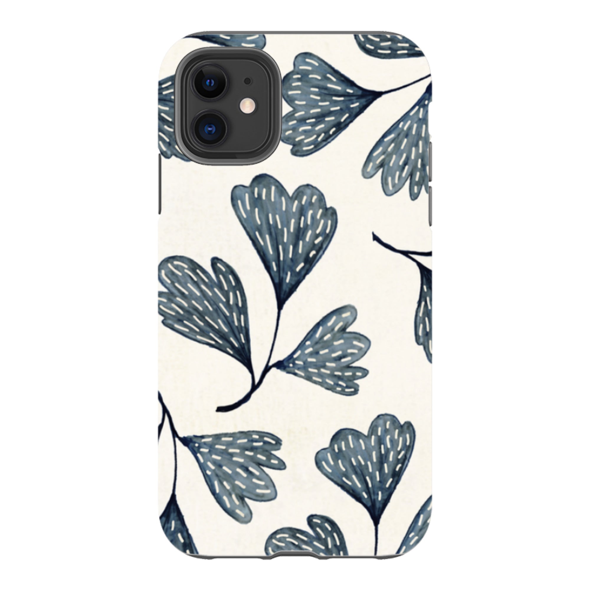 iPhone Tough Case - Indigo Leaves By Katherine Quinn