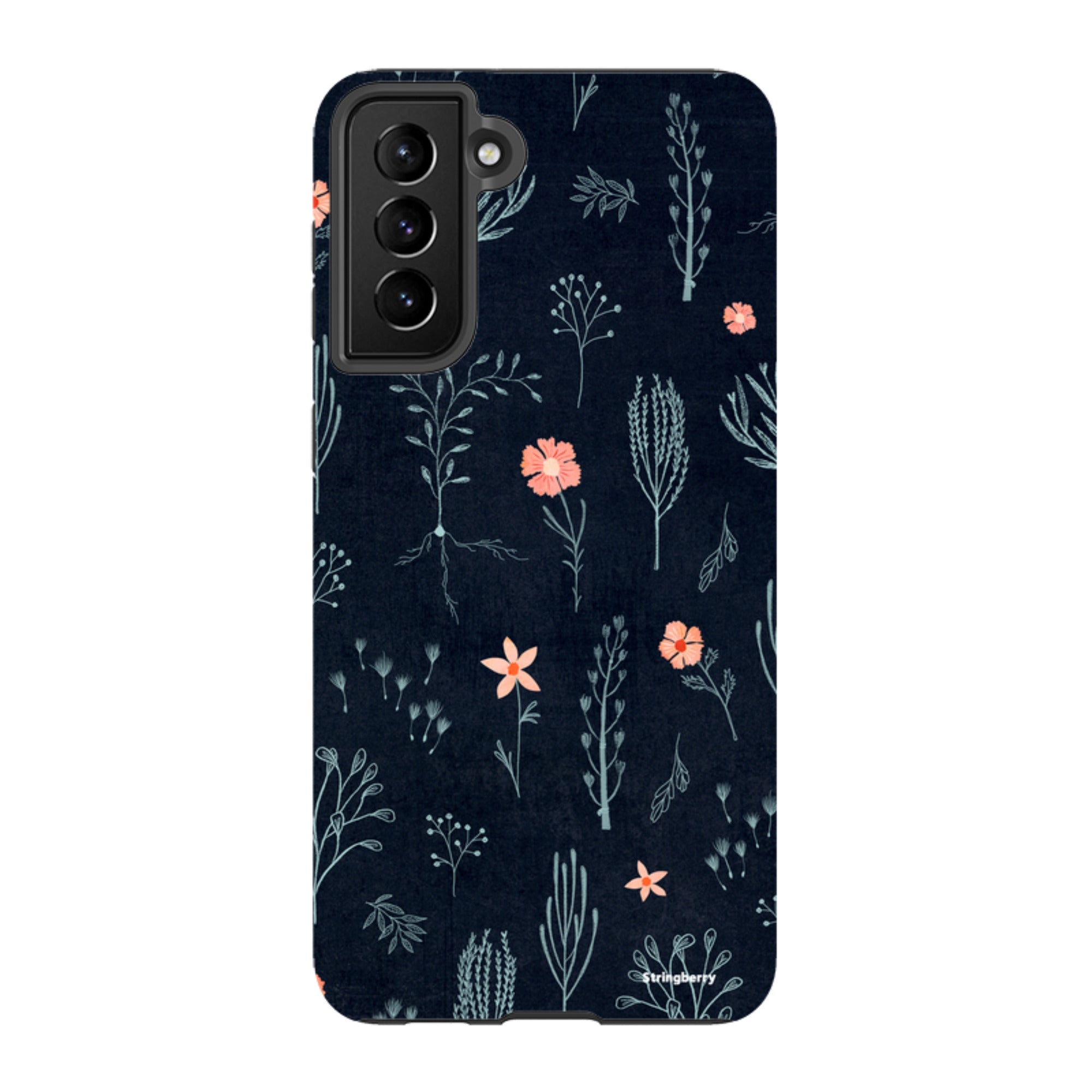 Samsung Tough Case - Floral Light Blue And Pink By Katherine Quinn