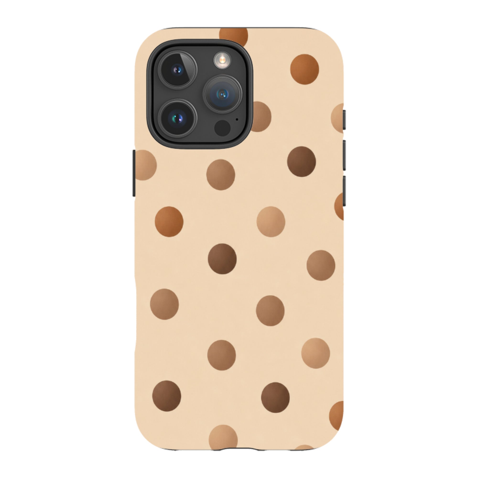 iPhone Tough Case - Brown Polka Dot