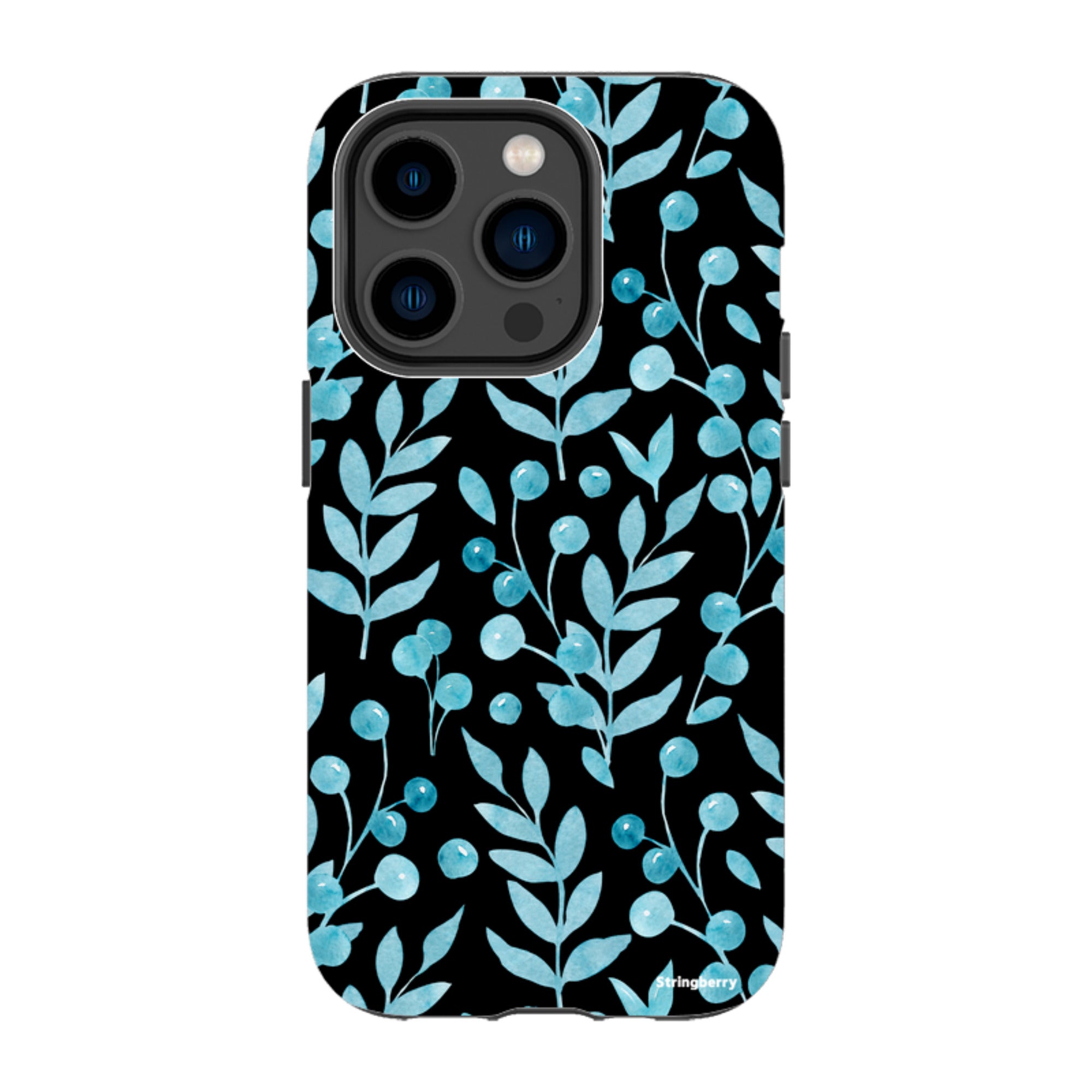 iPhone Tough Case - Blue Xmas Florals