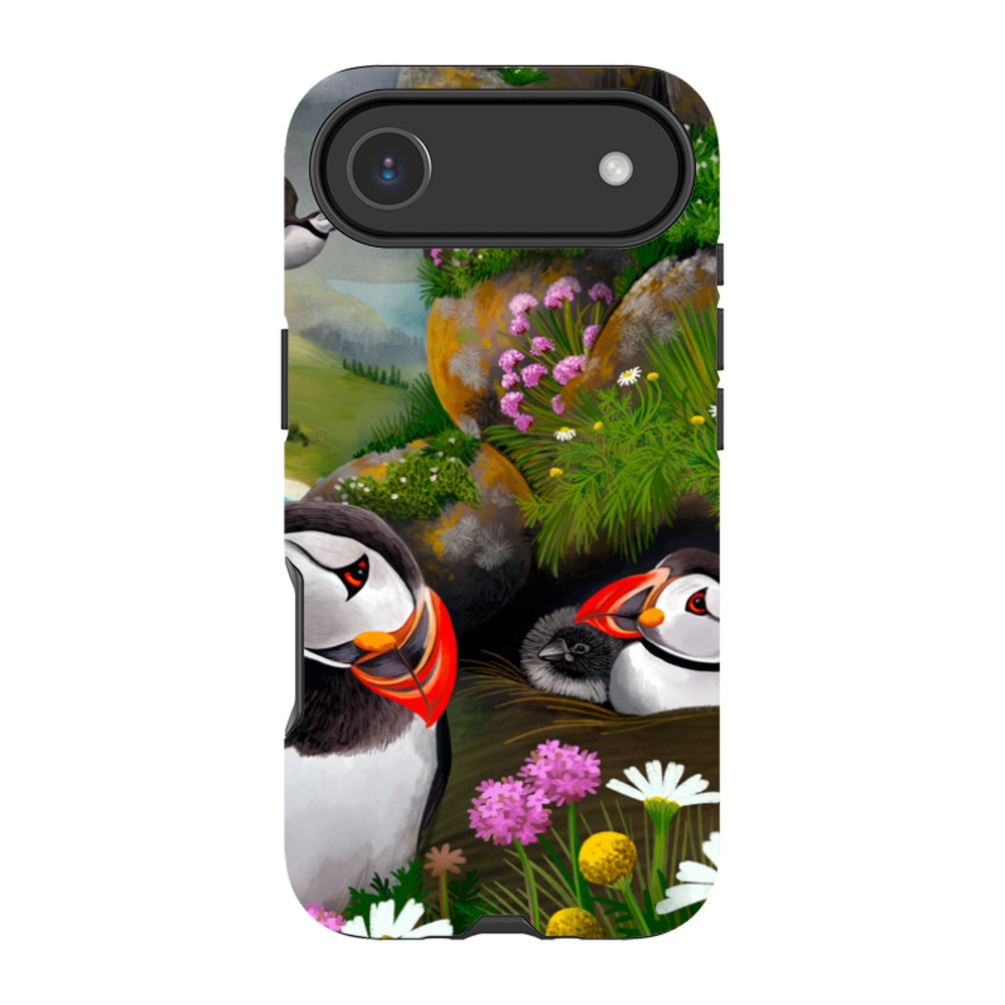 iPhone MagSafe Tough Case - Puffin Family By Anna Stead
