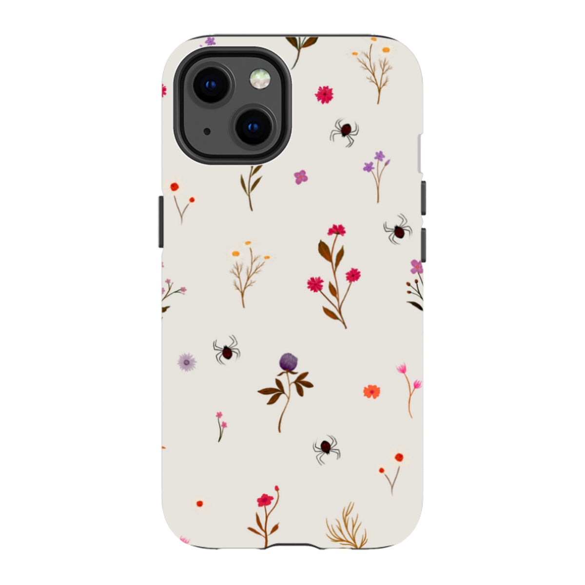 iPhone Tough Case - Florals and Spiders - Stone By Katherine Quinn