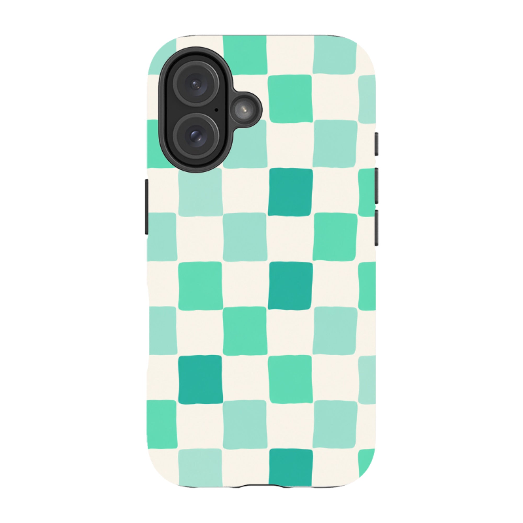 iPhone MagSafe Tough Case - Mint Green Checkerboard