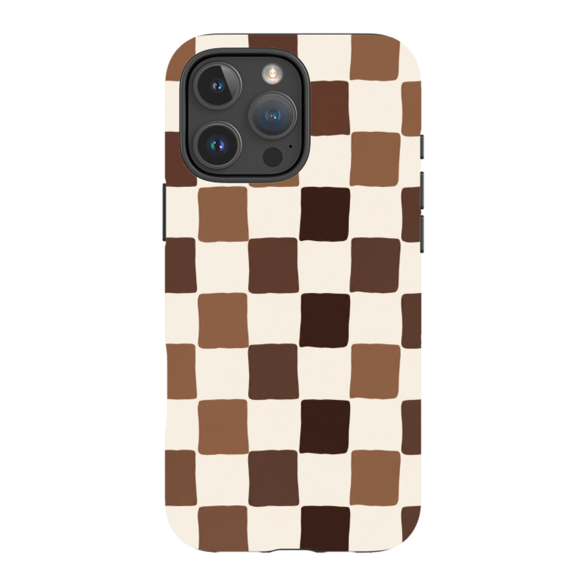 iPhone Tough Case - Brown Checkerboard