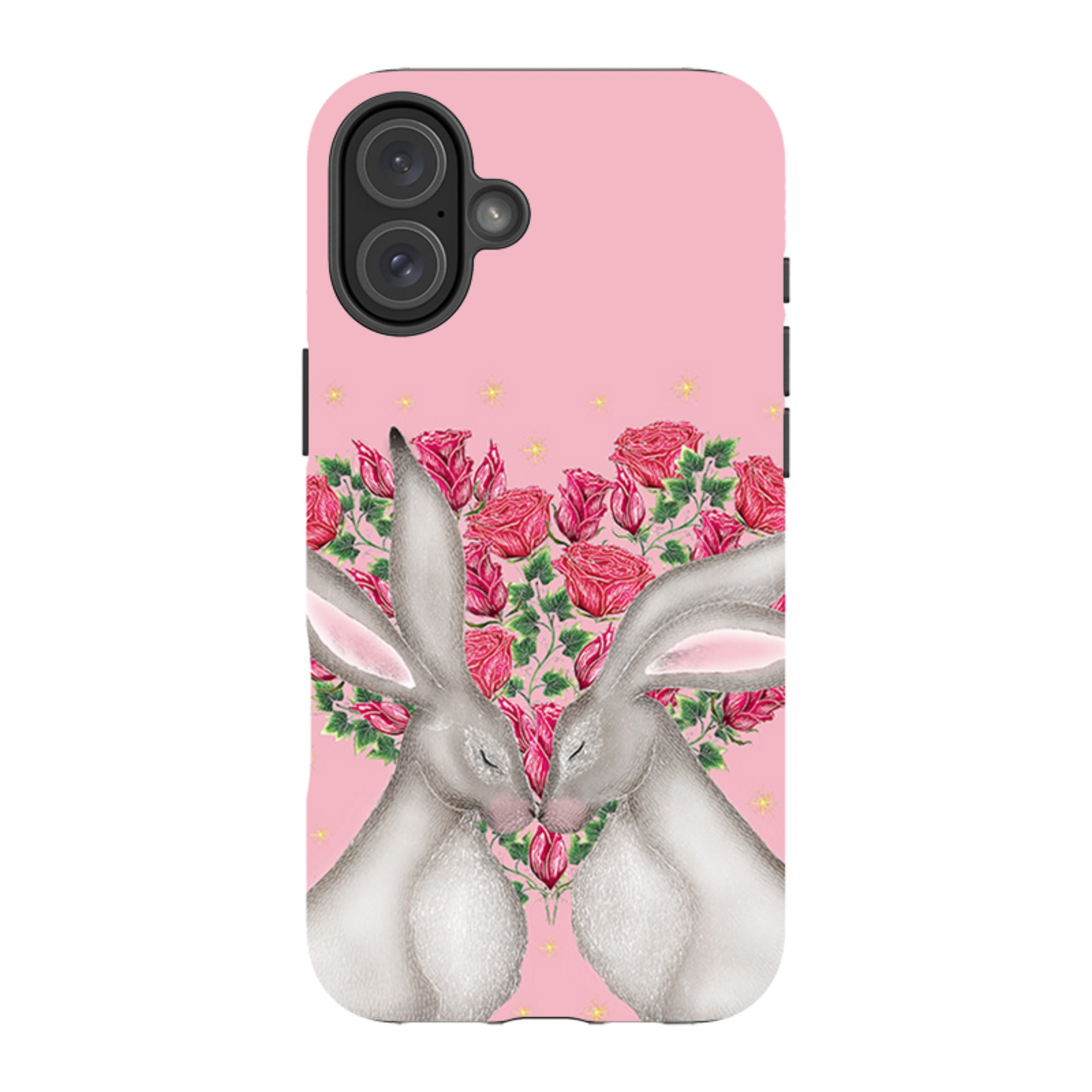 iPhone Tough Case - White Hares Rose Heart By Catherine Rowe