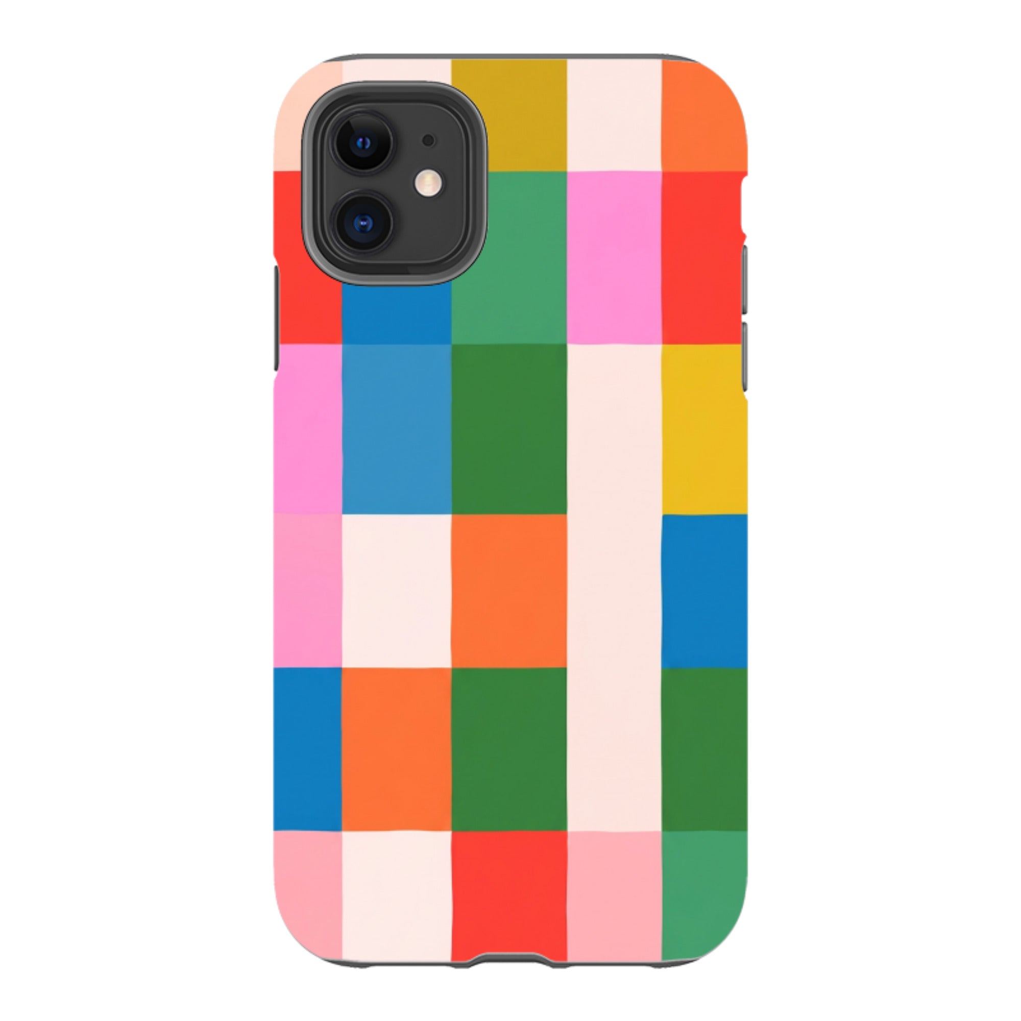 iPhone Tough Case - Multicolour Patchwork plaid
