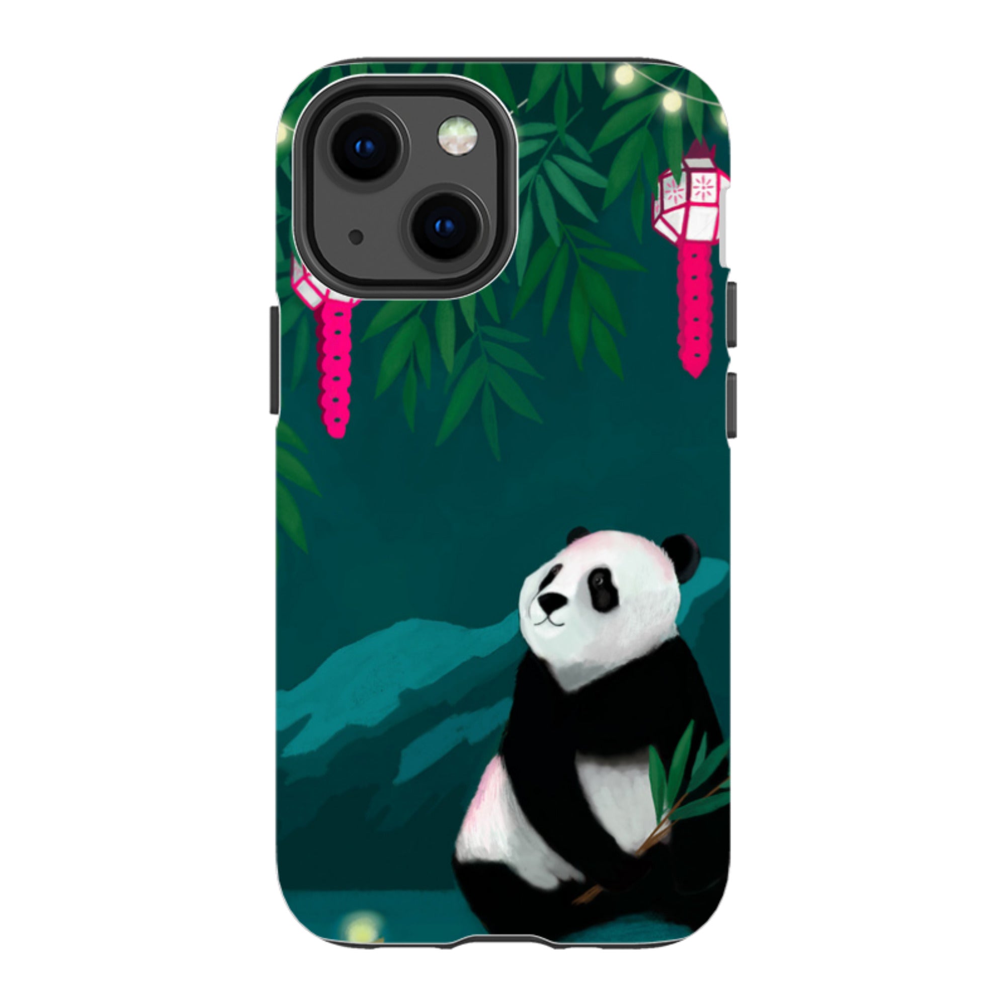 iPhone Tough Case - Panda And Lanterns By Bex Parkin