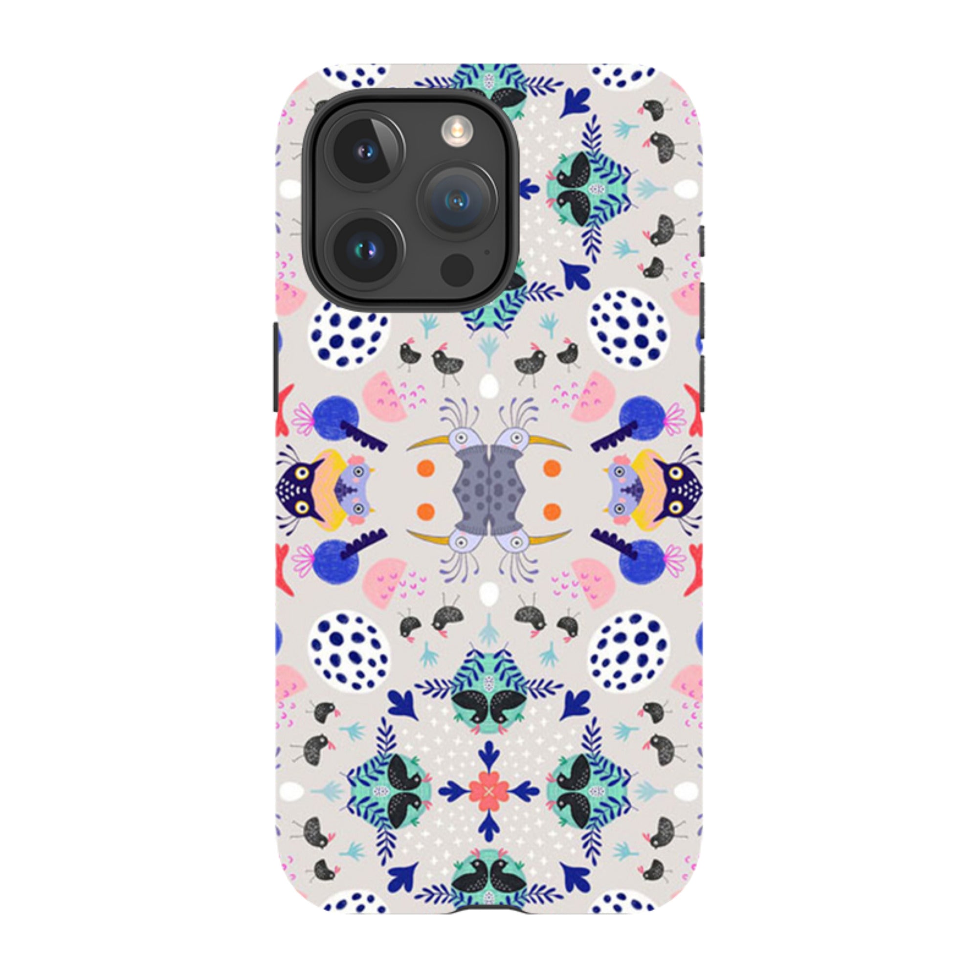 iPhone Tough Case - Crazy Bird Pattern By Mia Underwood