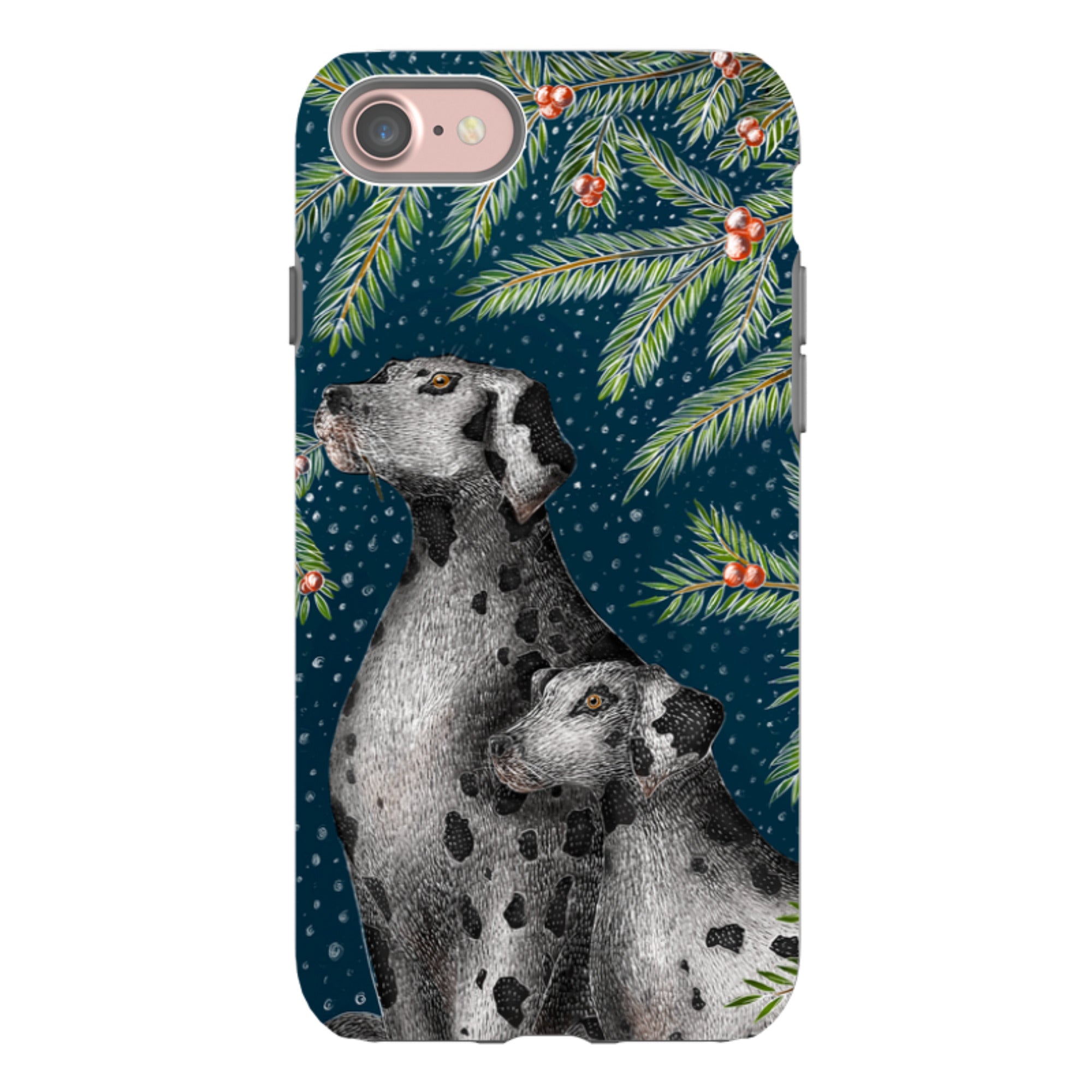 iPhone Tough Case - Christmas Dalmatians By Catherine Rowe