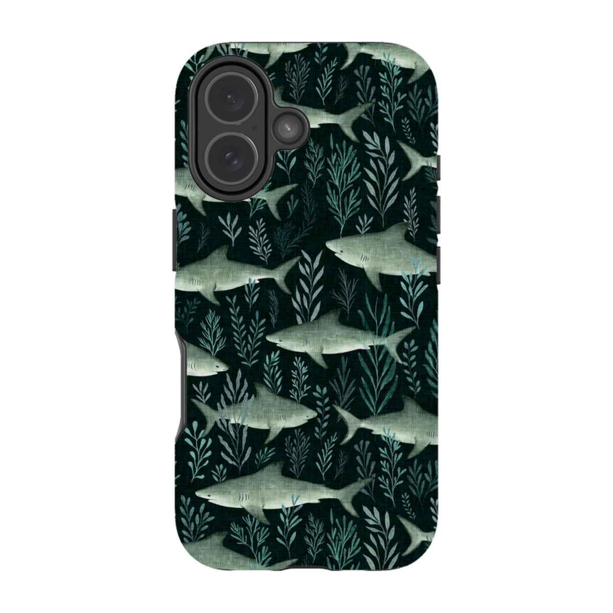 iPhone Tough Case - Sharks black By Katherine Quinn