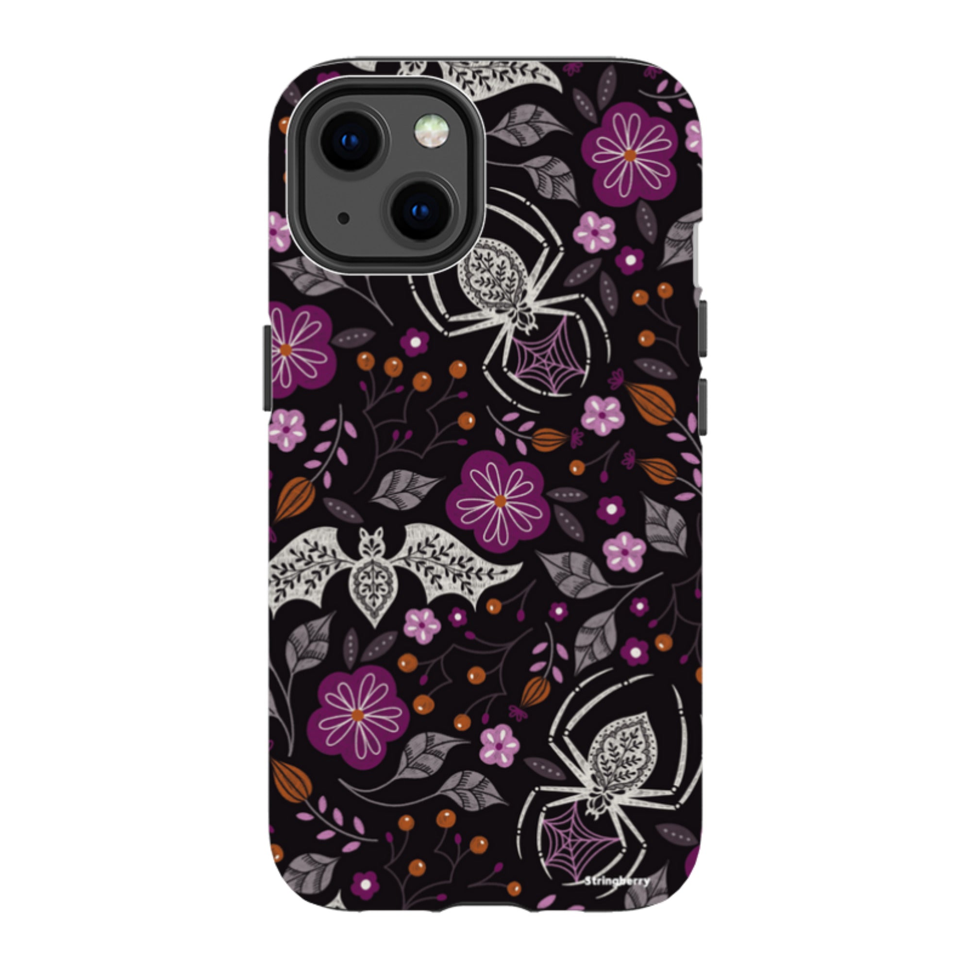 iPhone MagSafe Tough Case -  Spider Bat Pattern Black By Jenny Zemanek