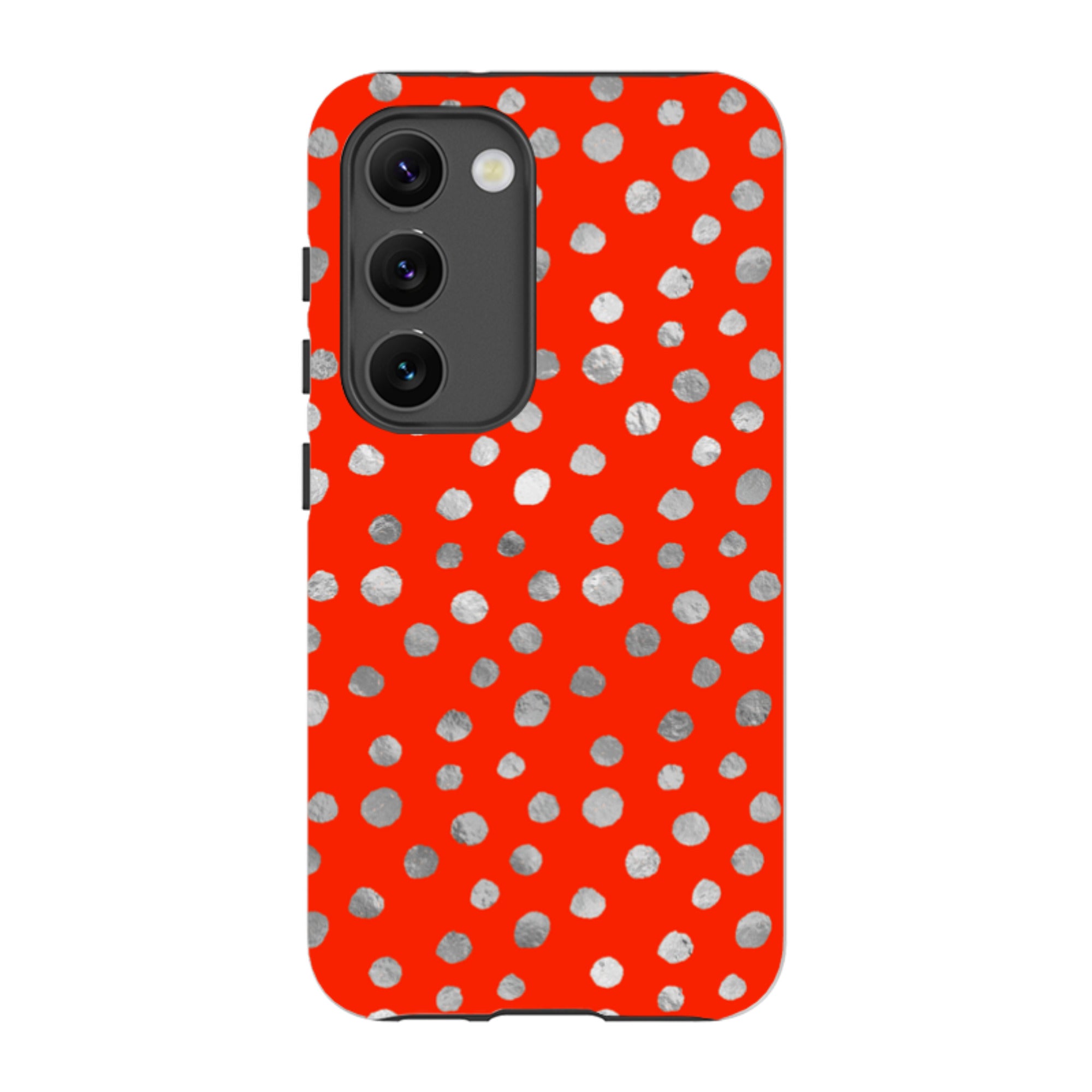Samsung Tough Case - Red and Silver Dots