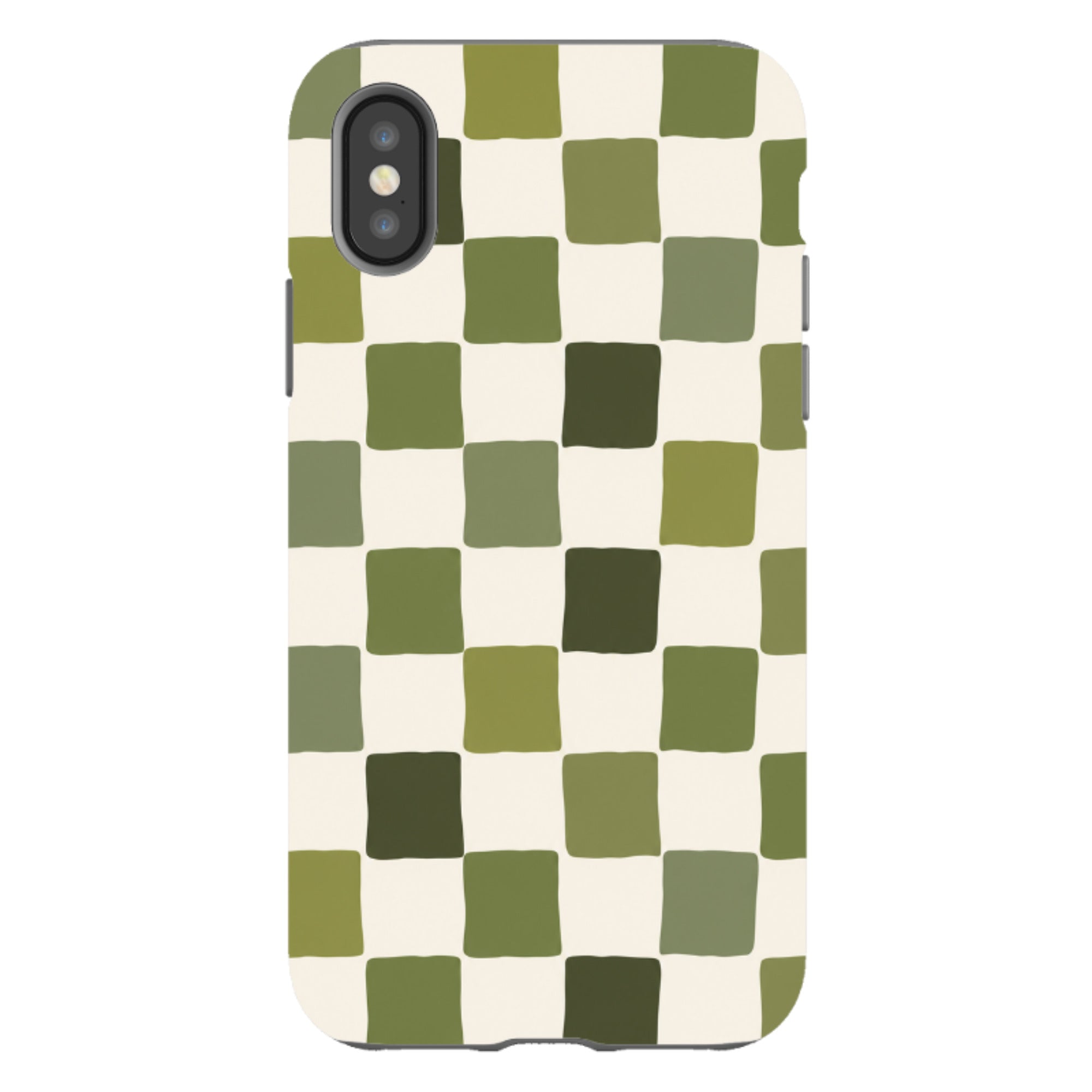 iPhone Tough Case - Green Checkerboard