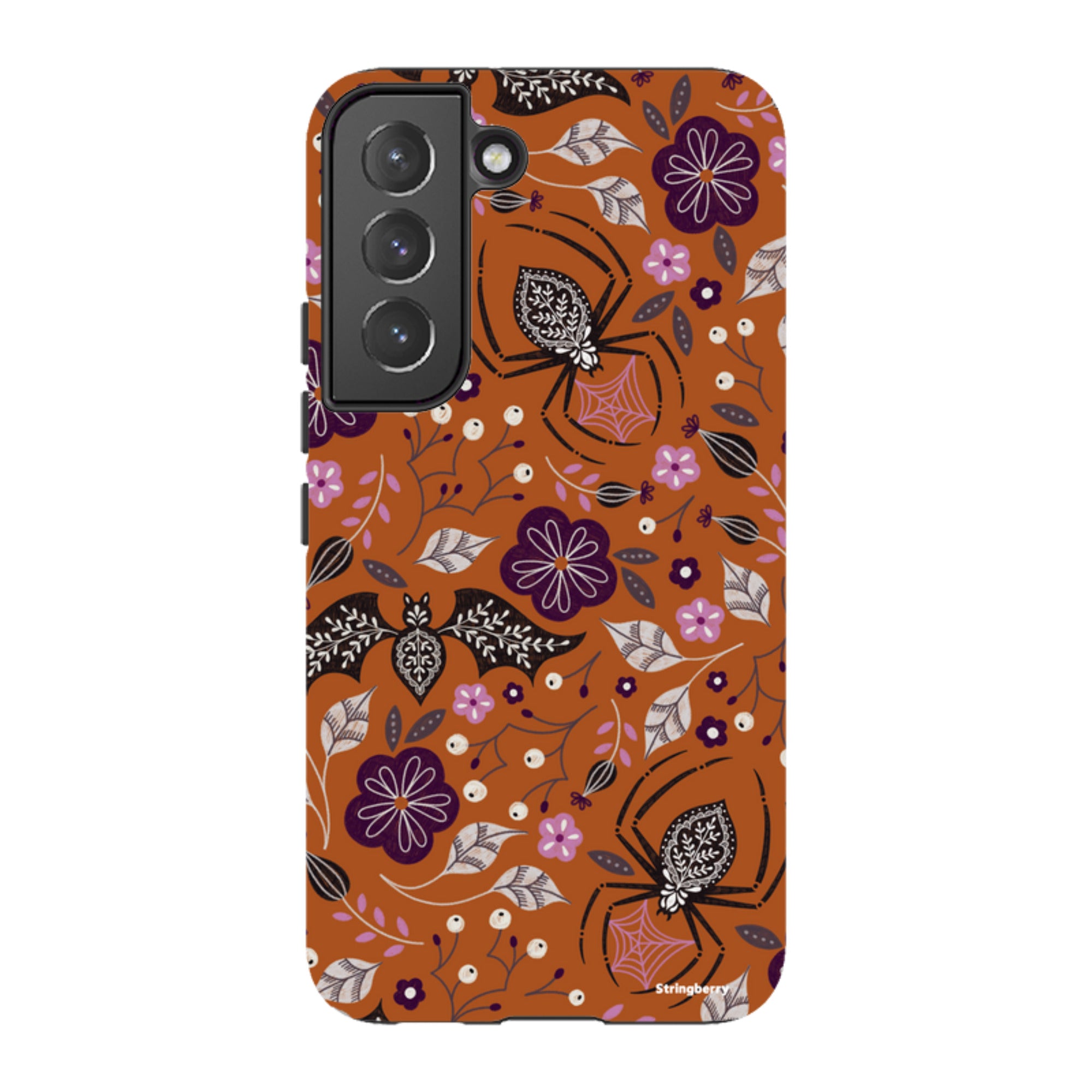 Samsung Tough Case - SpiderBat Pattern Orange By Jenny Zemanek