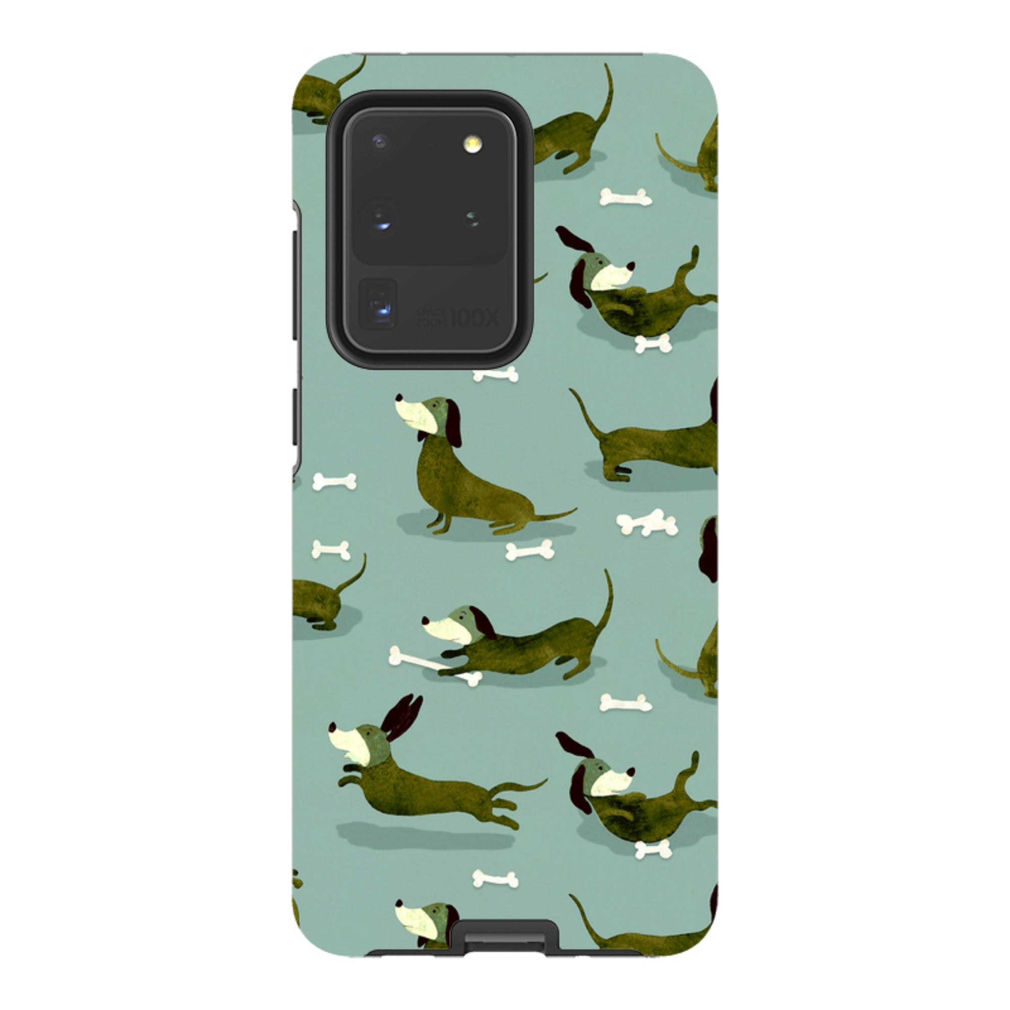 Samsung Tough Case - Dash Dogs Green By Katherine Quinn