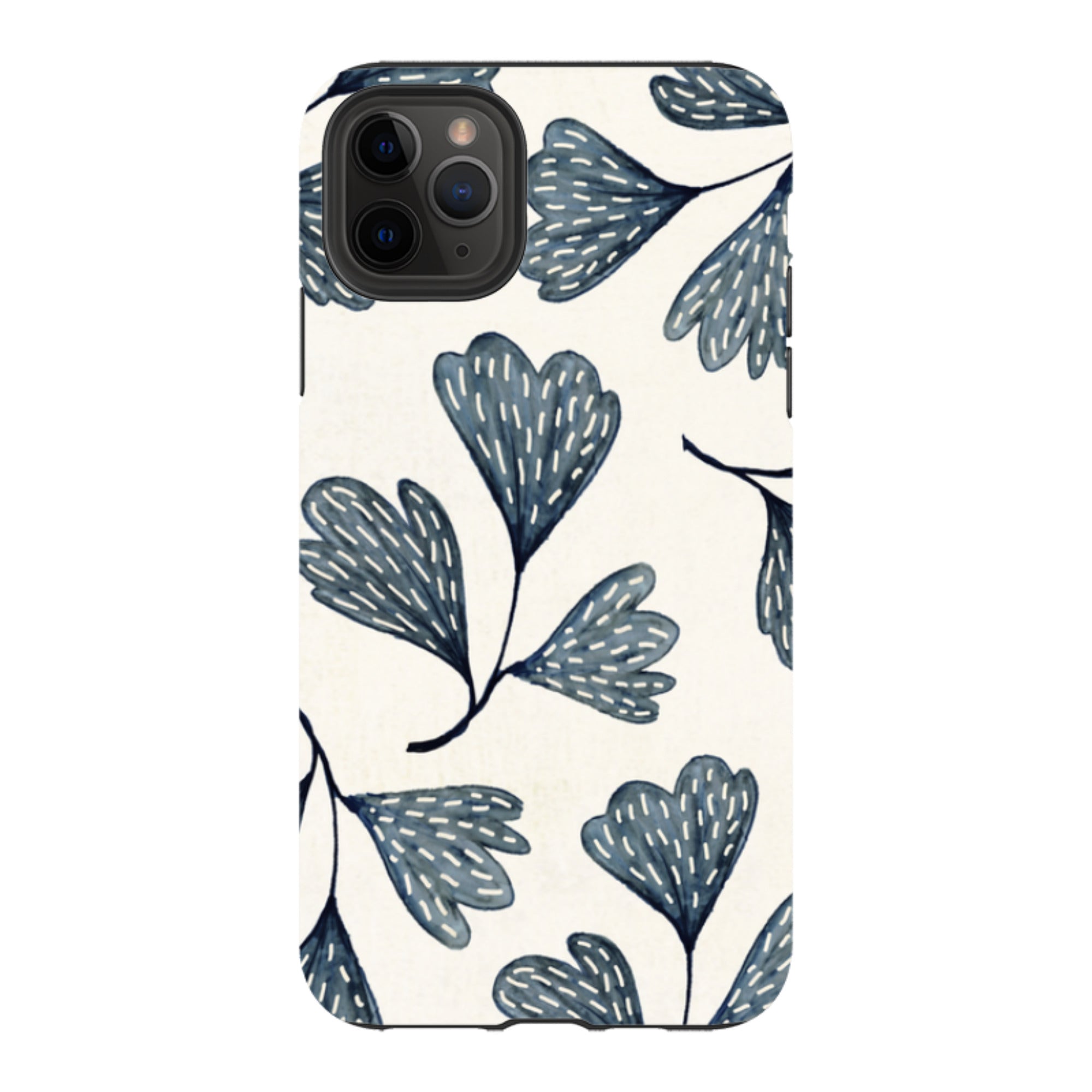 iPhone Tough Case - Indigo Leaves By Katherine Quinn