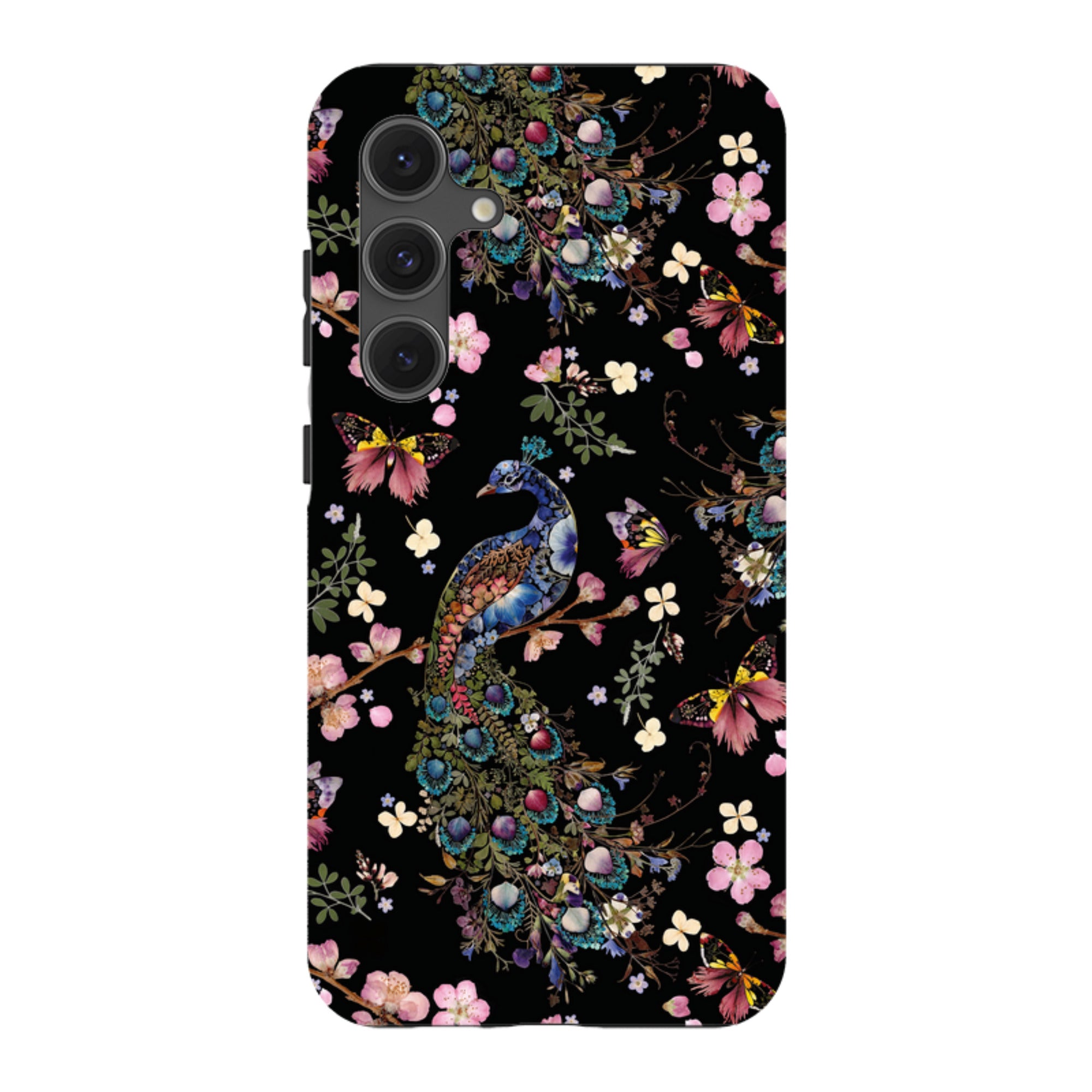 Samsung Tough Case - Peacock and Cherry Blossoms Dark By Helen Ahpornsiri