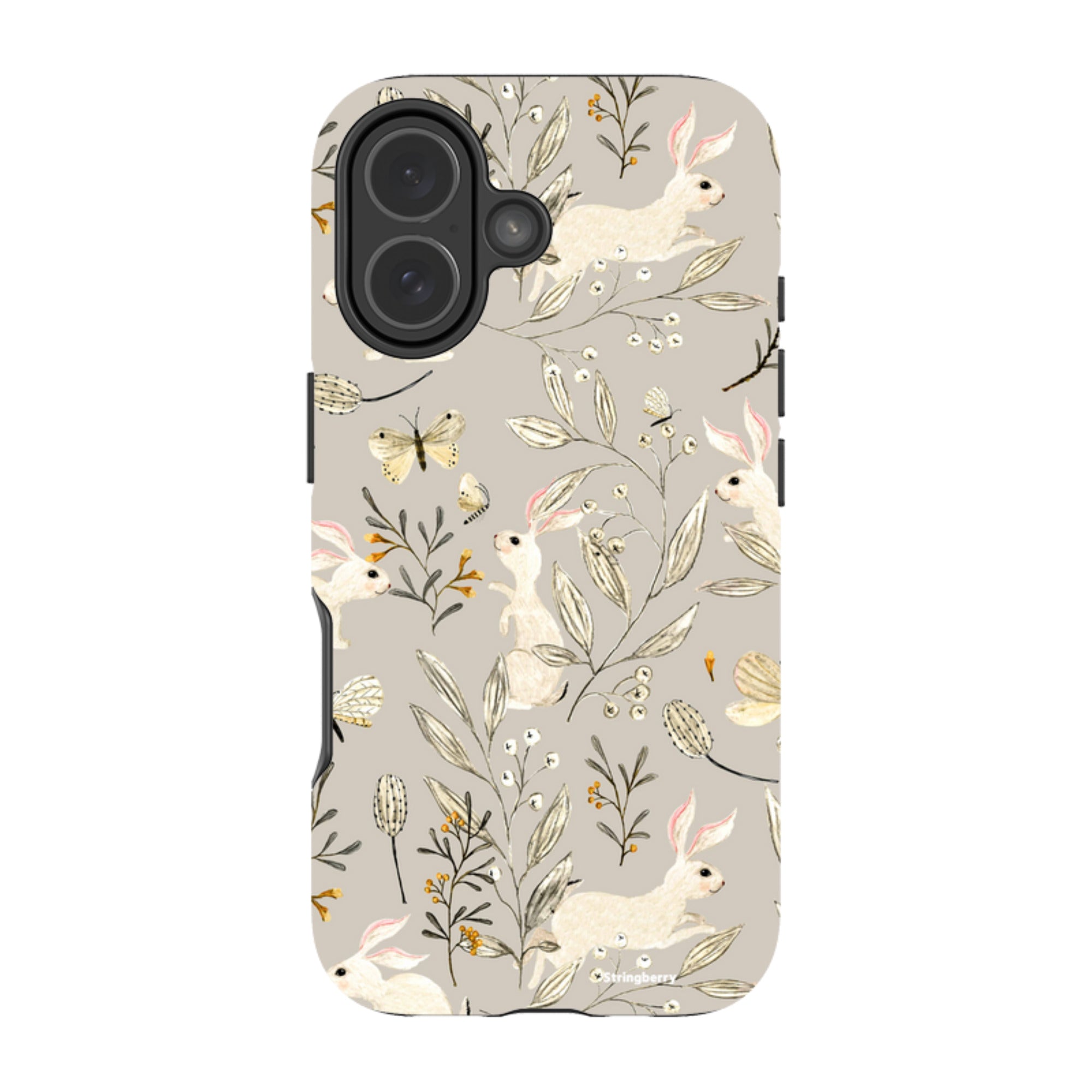 iPhone Tough Case - Bunnies Grey By Katherine Quinn