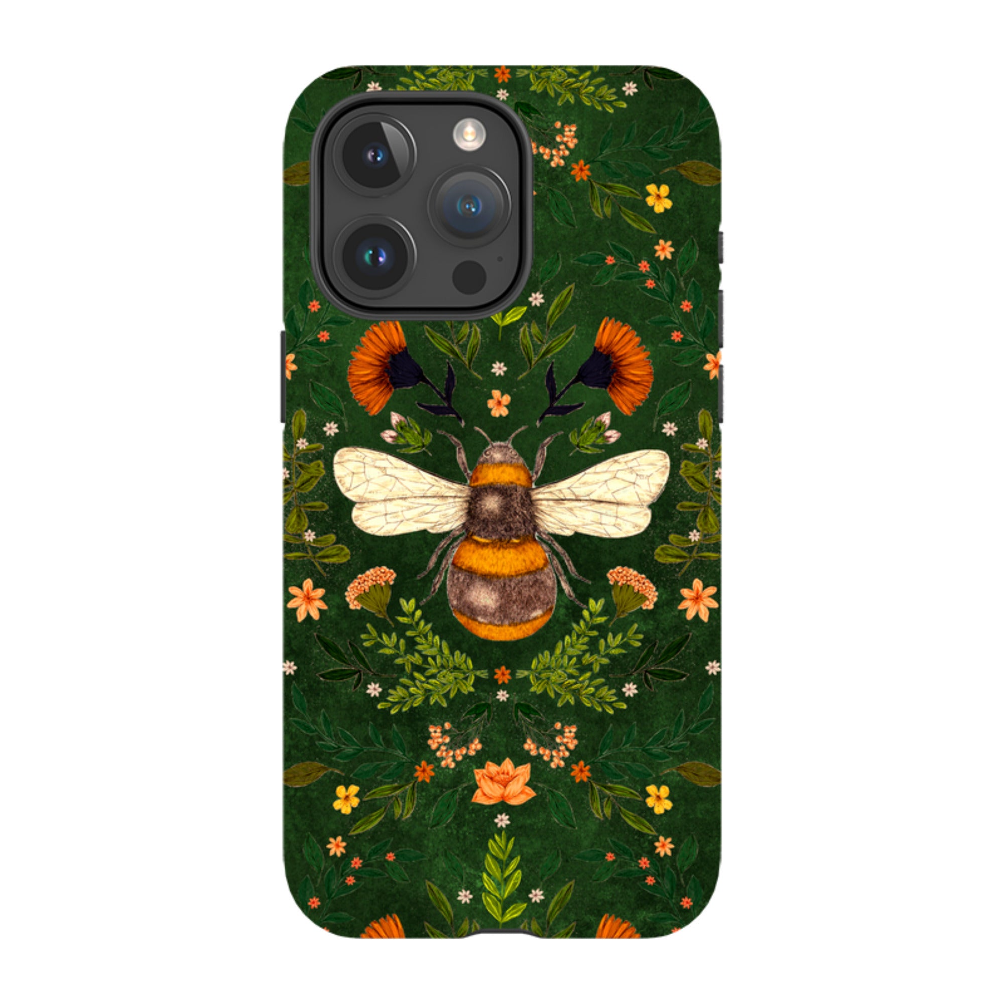 iPhone MagSafe Tough Case -  Botanical Bee Green By Jade Mosinski