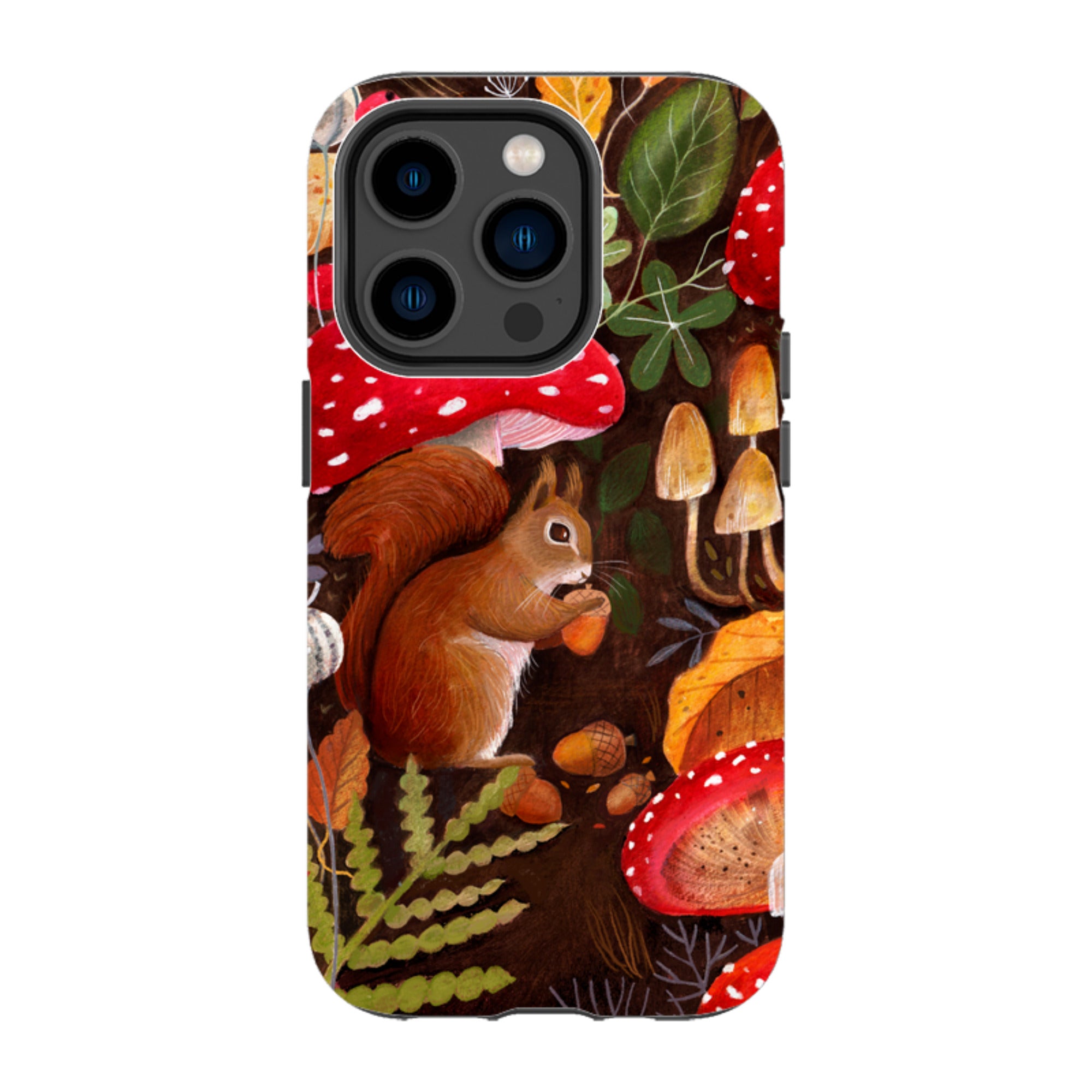 iPhone Tough Case - Squirrel Mushrooms By Bex Parkin