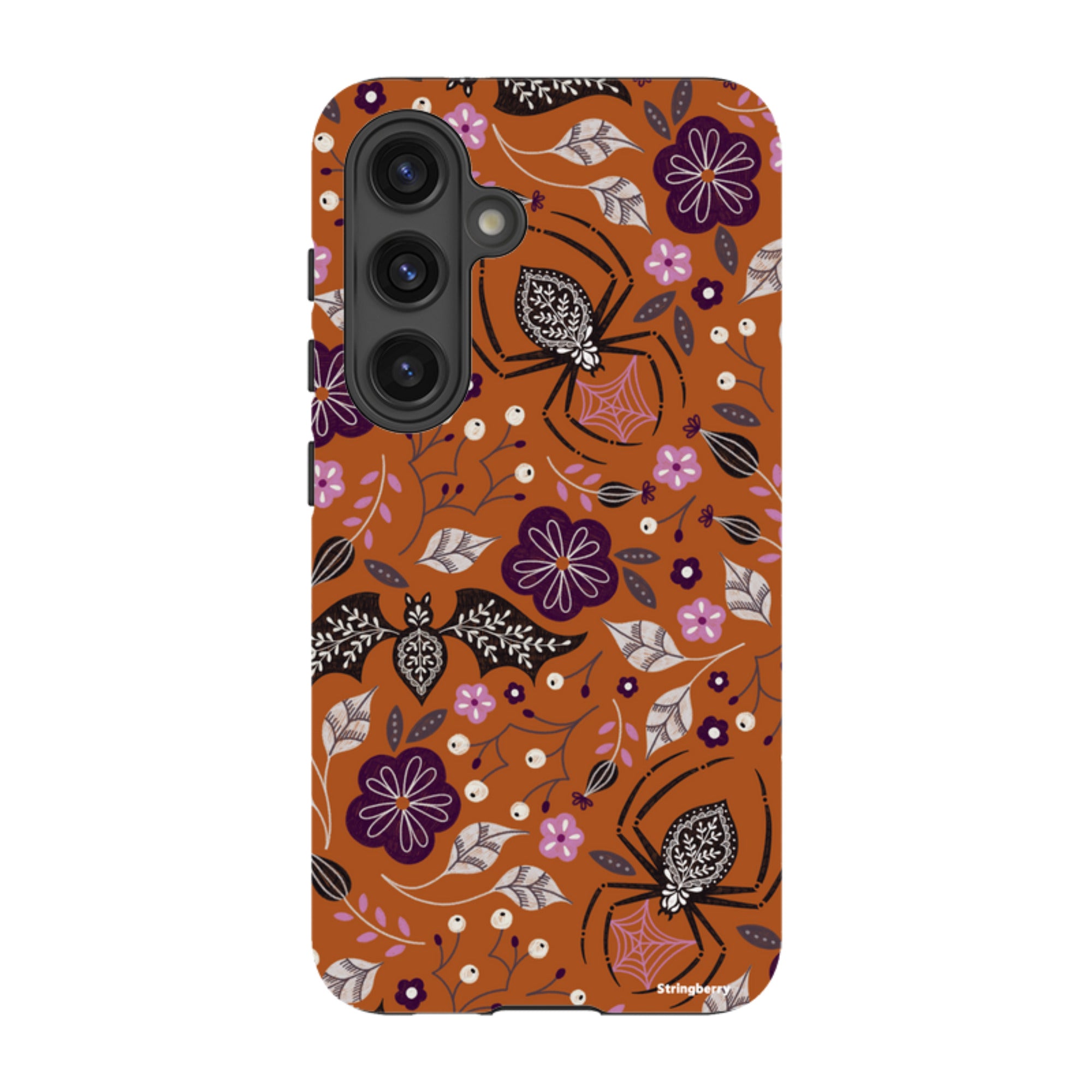 Samsung Tough Case - SpiderBat Pattern Orange By Jenny Zemanek