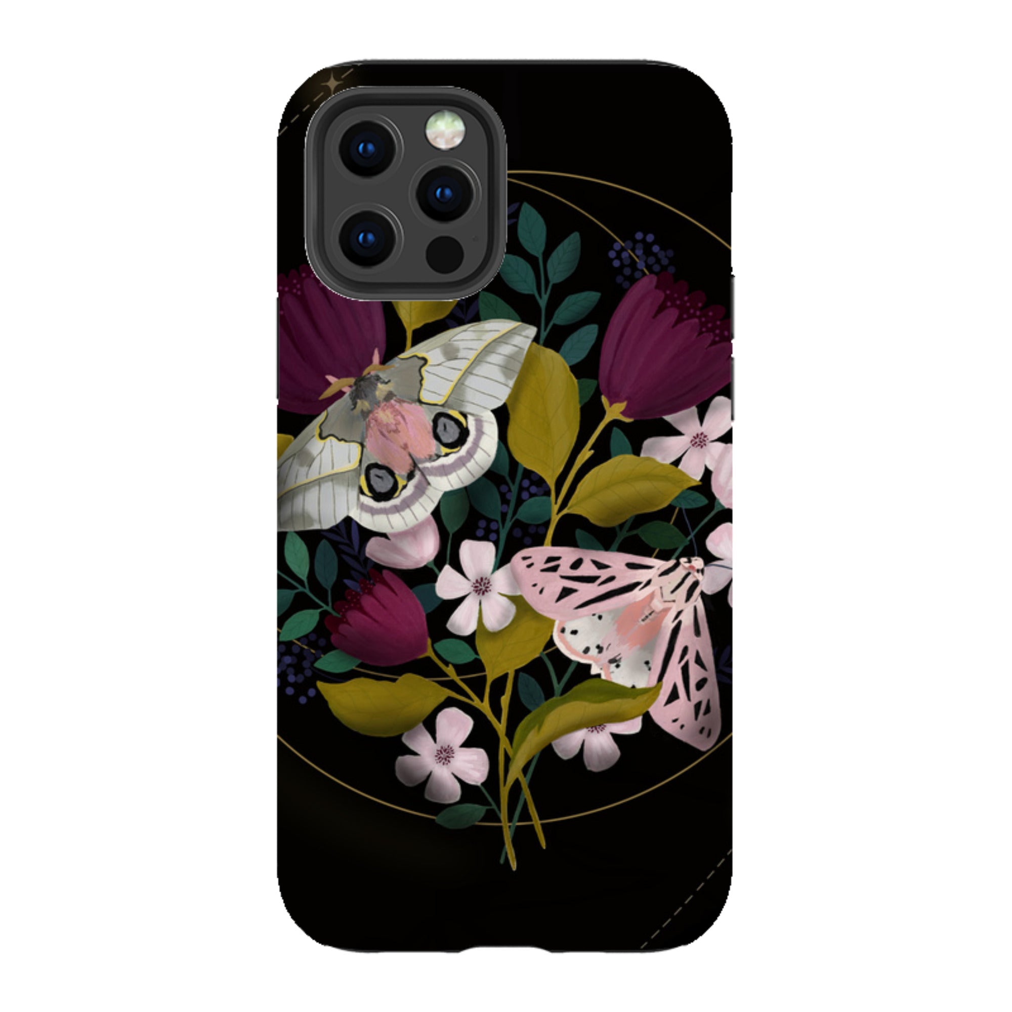 iPhone Tough Case - Moon Moths By Bex Parkin