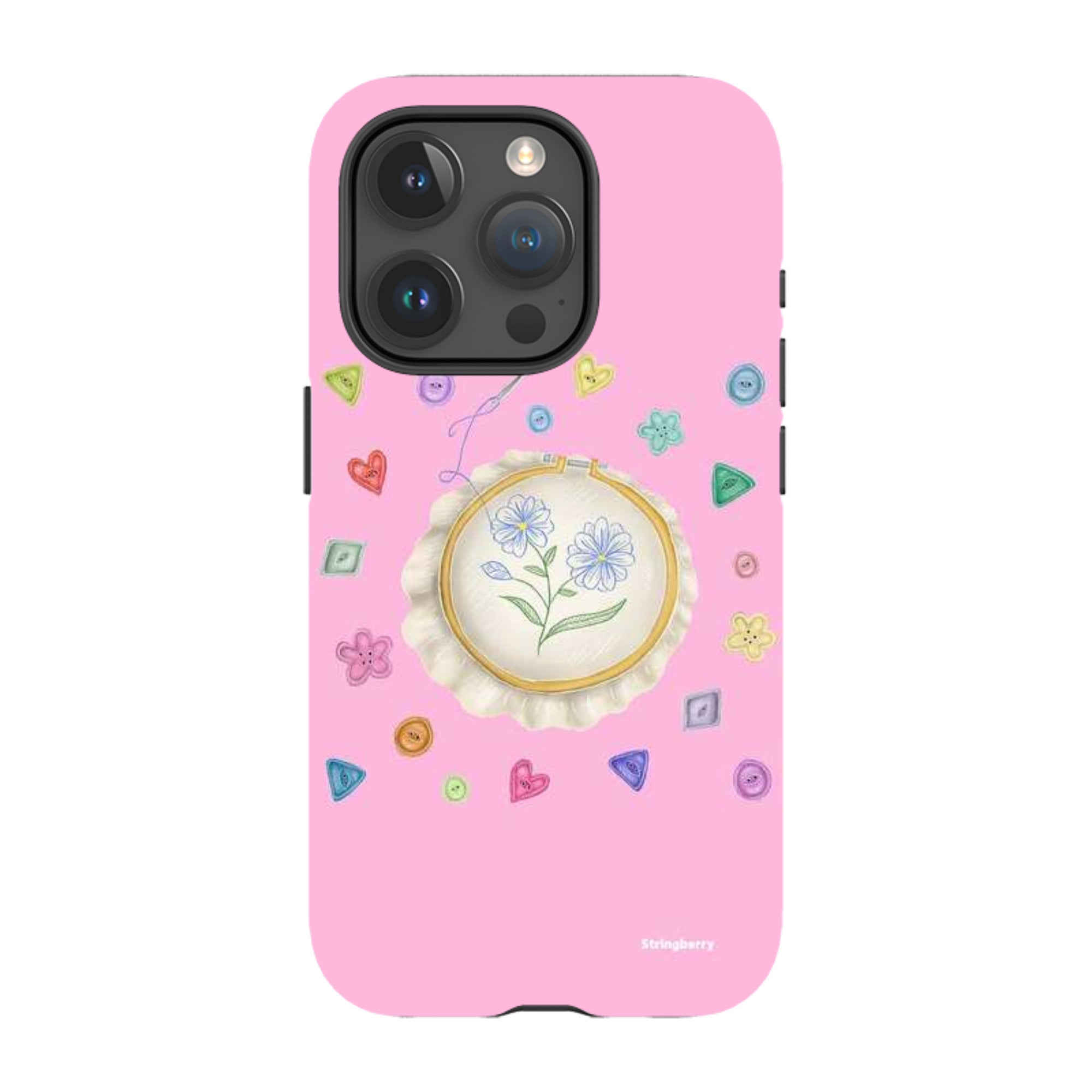 iPhone MagSafe Tough Case -  Flower Buttons Needlework By Catherine Rowe