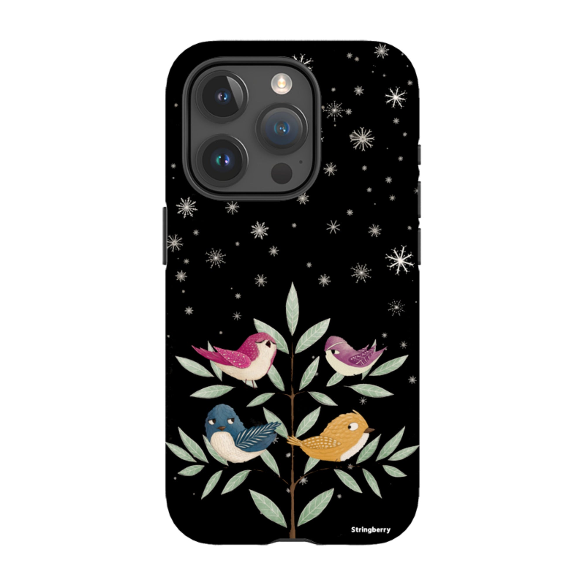 iPhone Tough Case - Garden Birds Black By Maja Lindberg