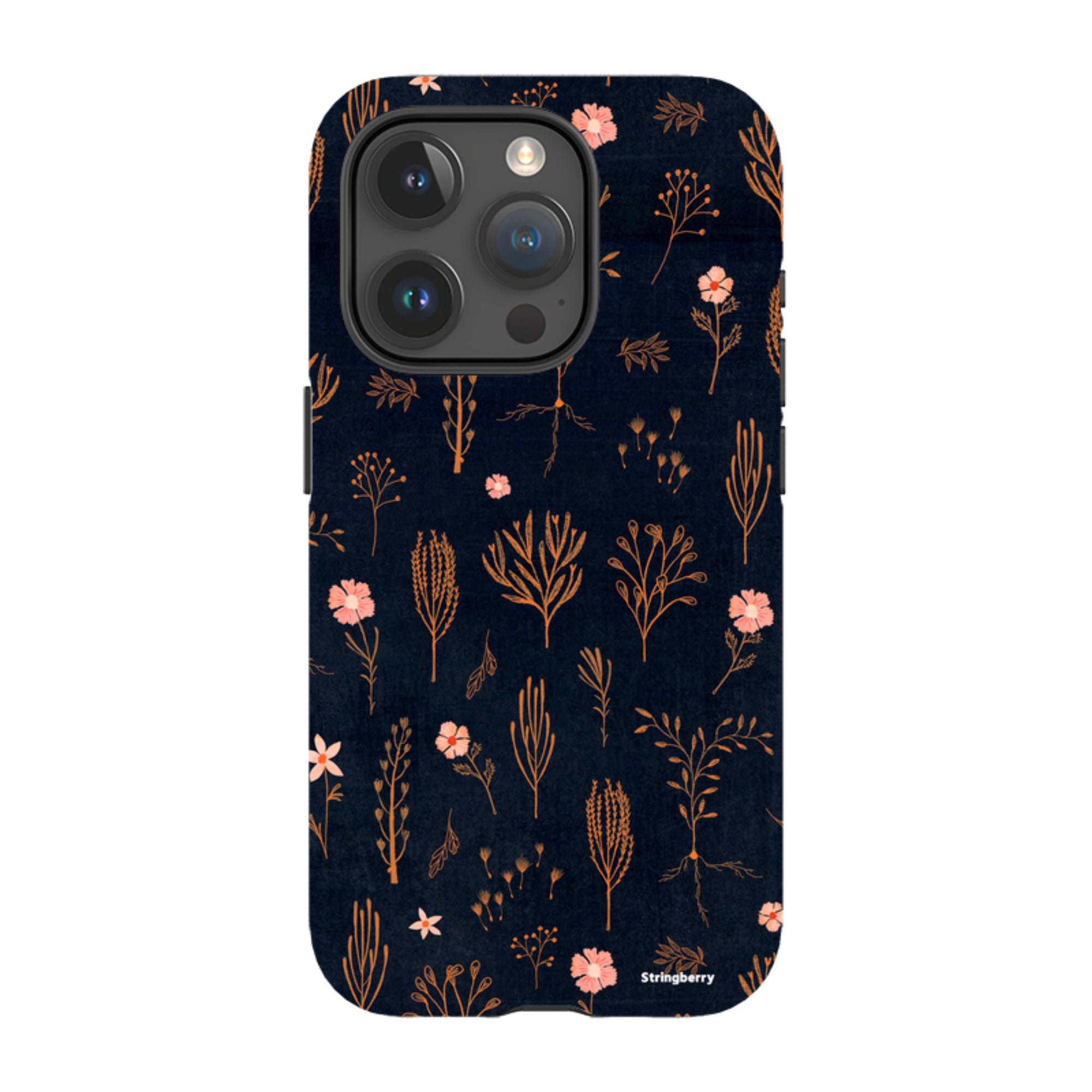 iPhone Tough Case - Floral Light Orange And Pink By Katherine Quinn