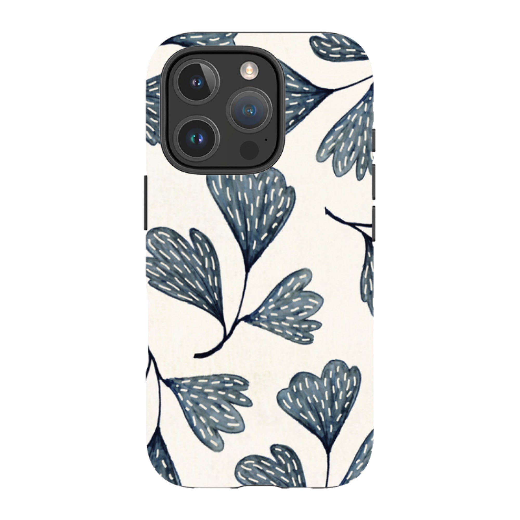 iPhone Tough Case - Indigo Leaves By Katherine Quinn