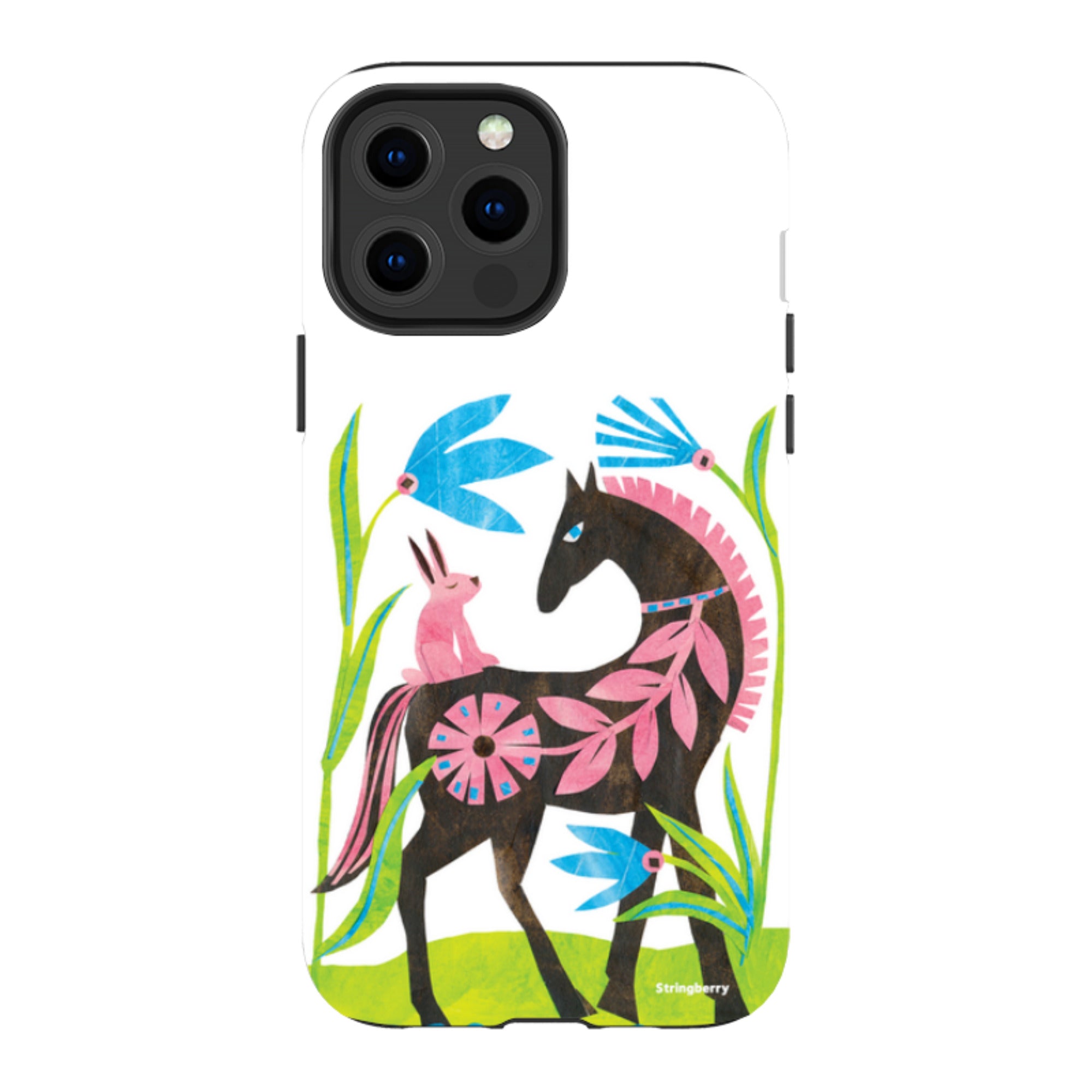 iPhone Tough Case - Folk Horse And Bunny By Tracey English