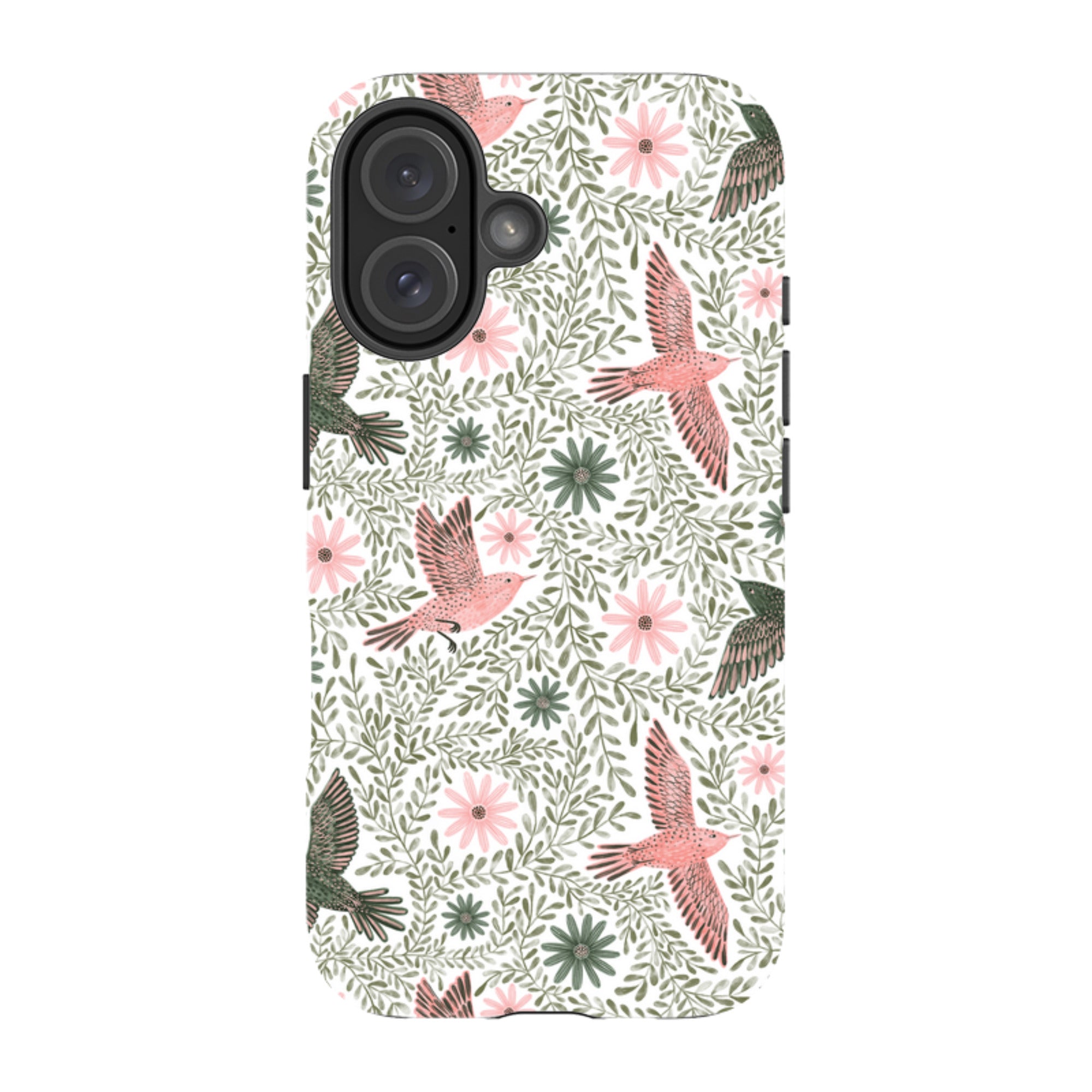 iPhone Tough Case - Bird Pattern Green By Lee Foster Wilson