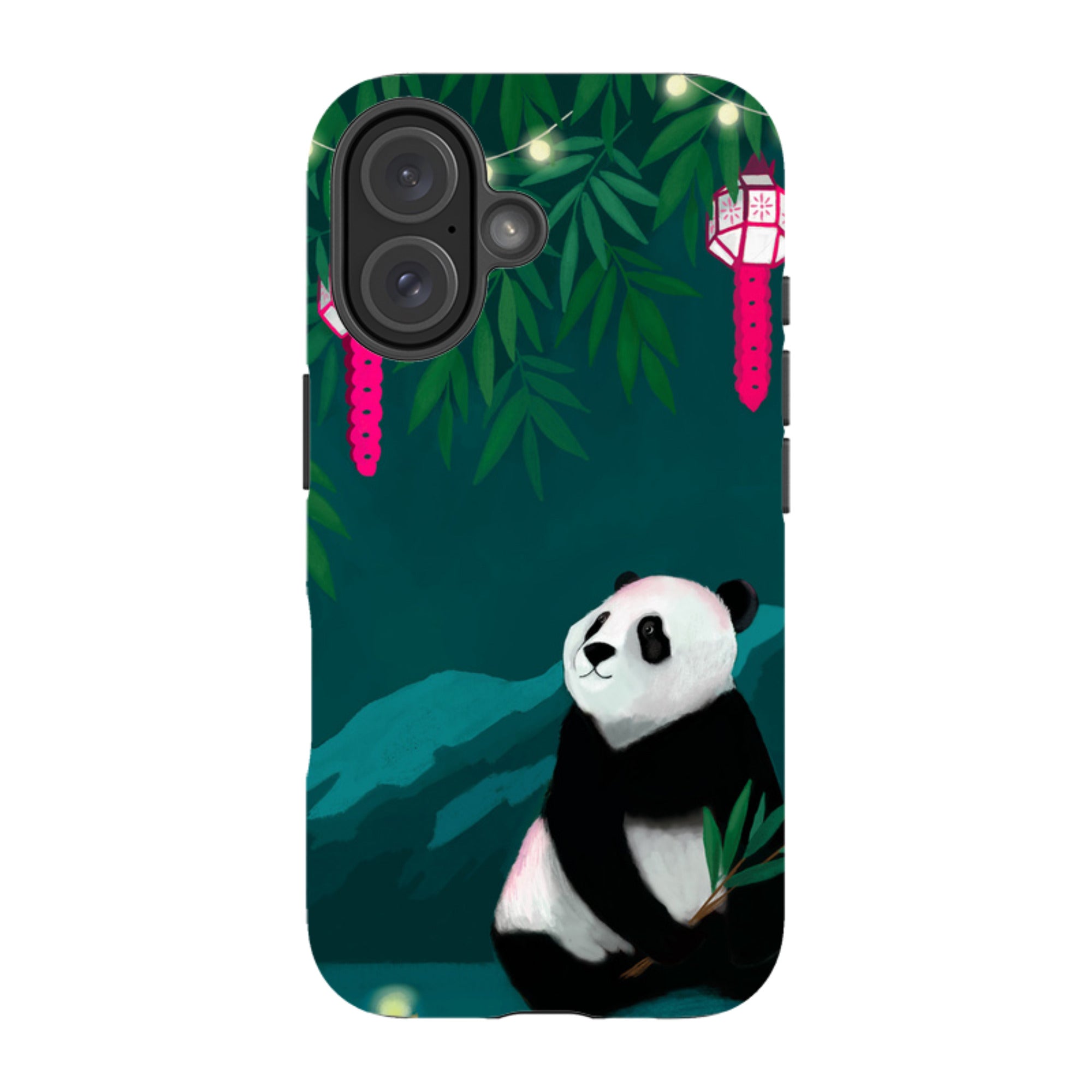 iPhone Tough Case - Panda And Lanterns By Bex Parkin