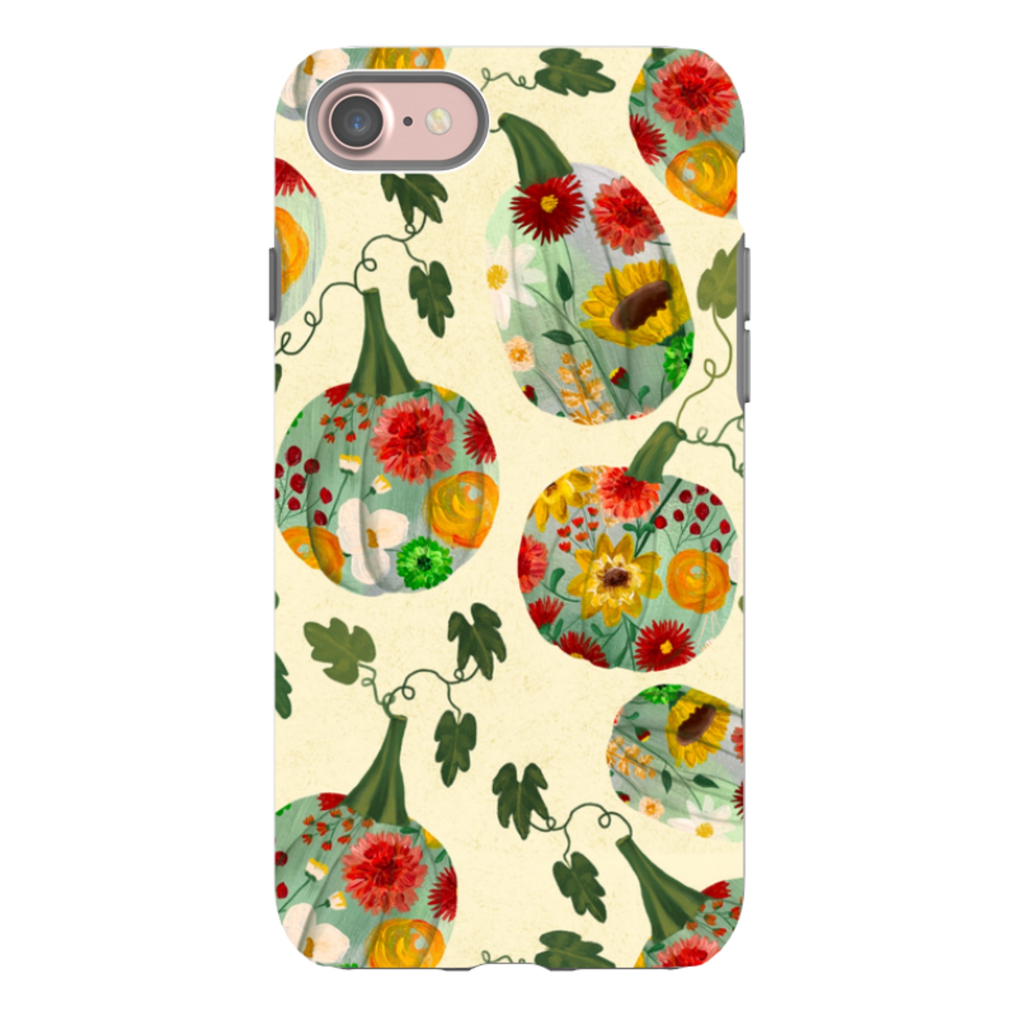 iPhone Tough Case - Floral Pumpkins By Abby Jacobs