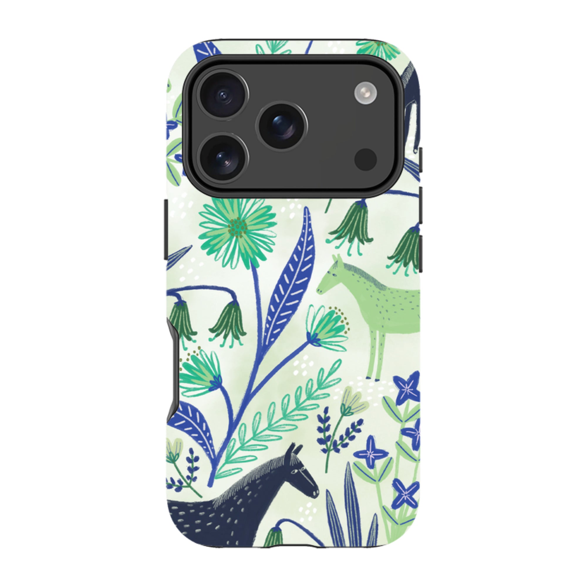 iPhone Tough Case - Wild Ponies Green By Lee Foster Wilson