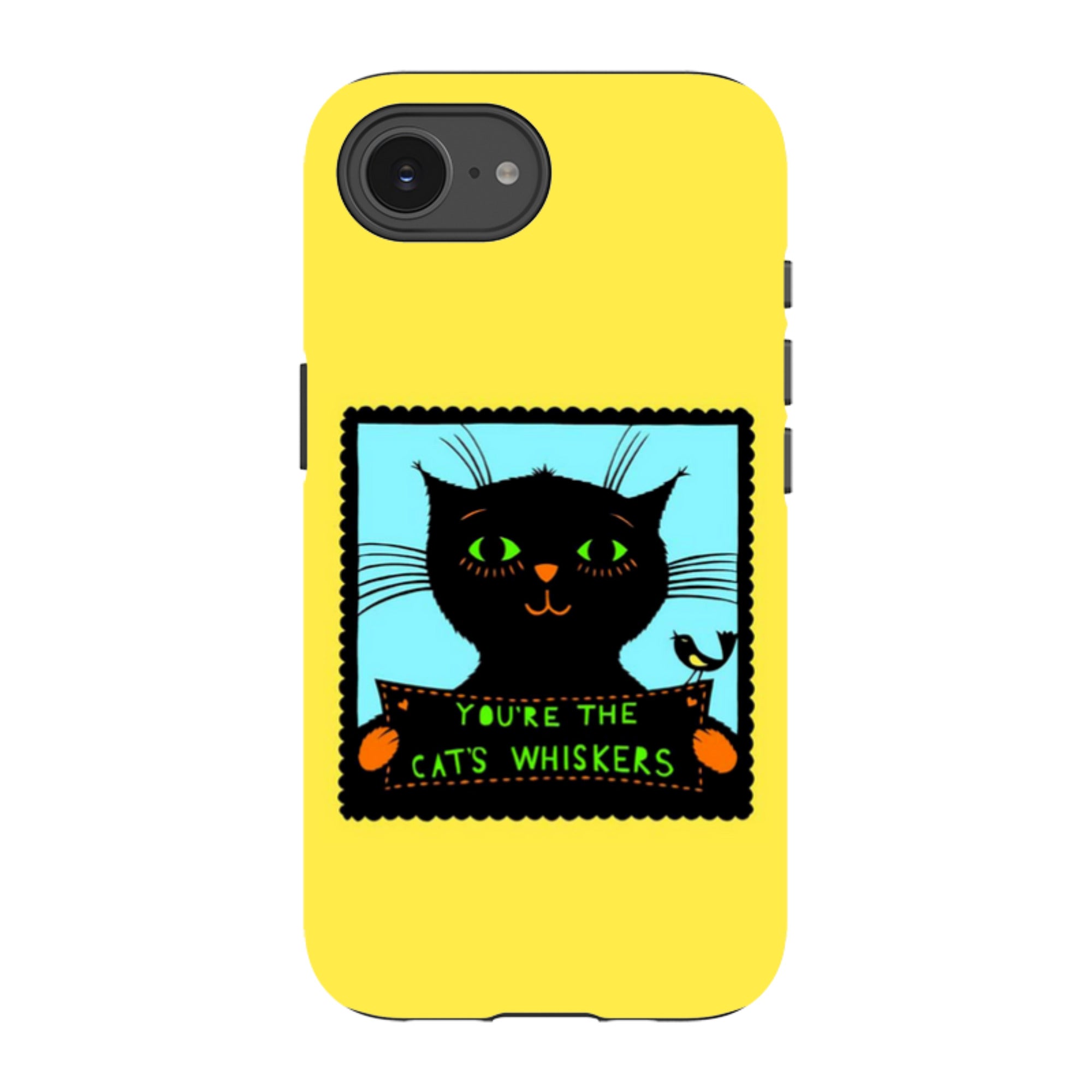 iPhone Tough Case - Cats Whiskers Yellow By Suzy Taylor
