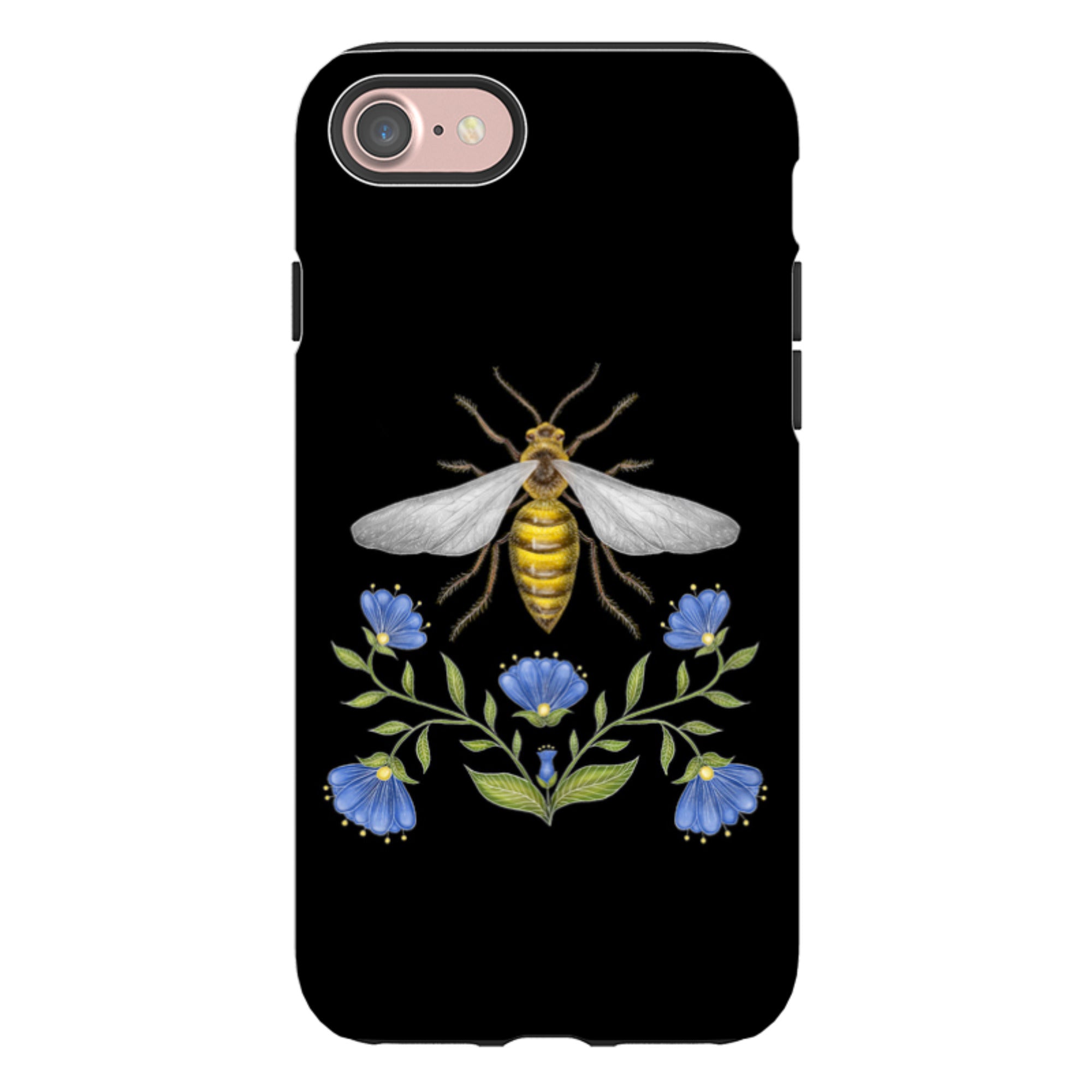 iPhone Tough Case - Wings Of Freedom Black By Catherine Rowe