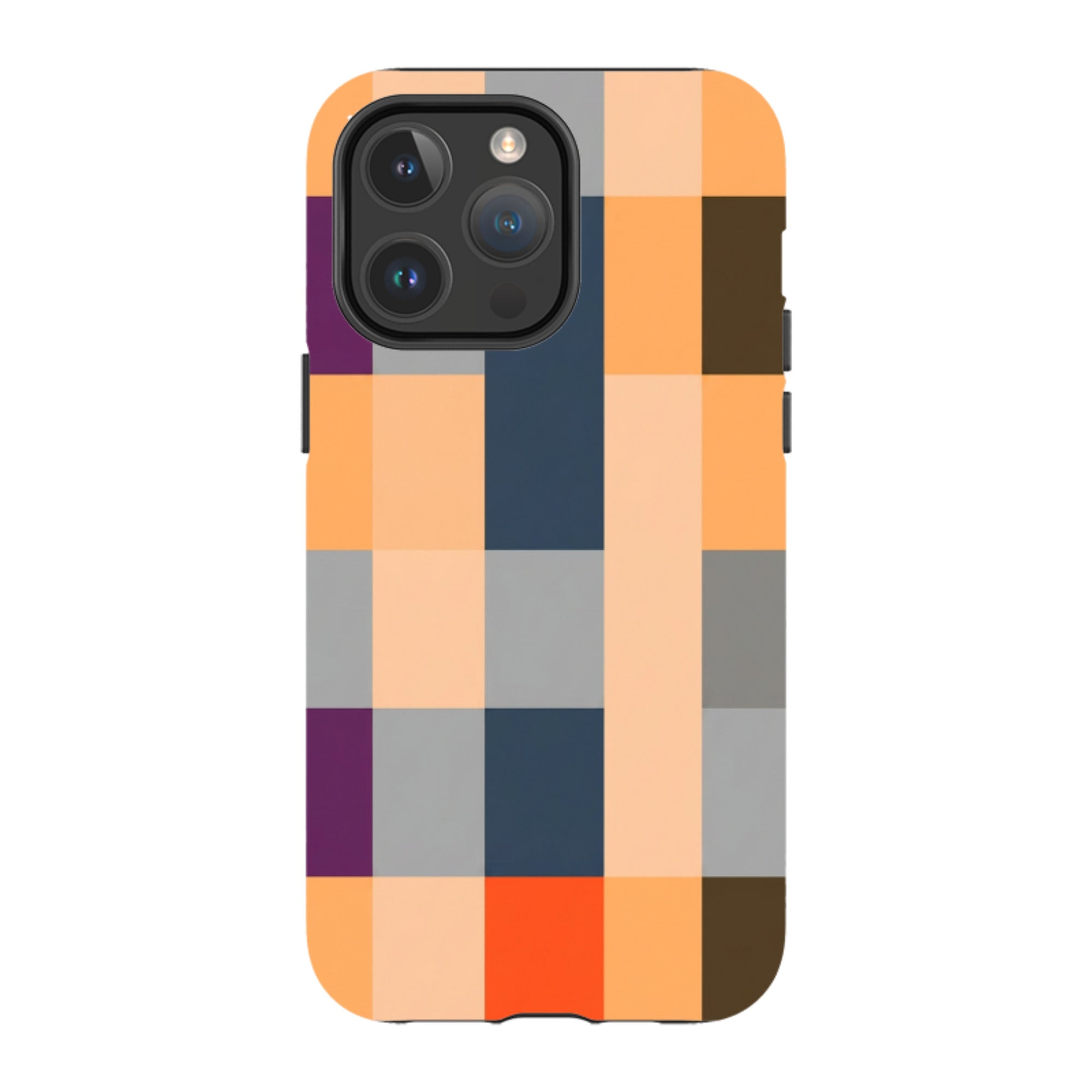 iPhone MagSafe Tough Case - Orange and Purple Plaid